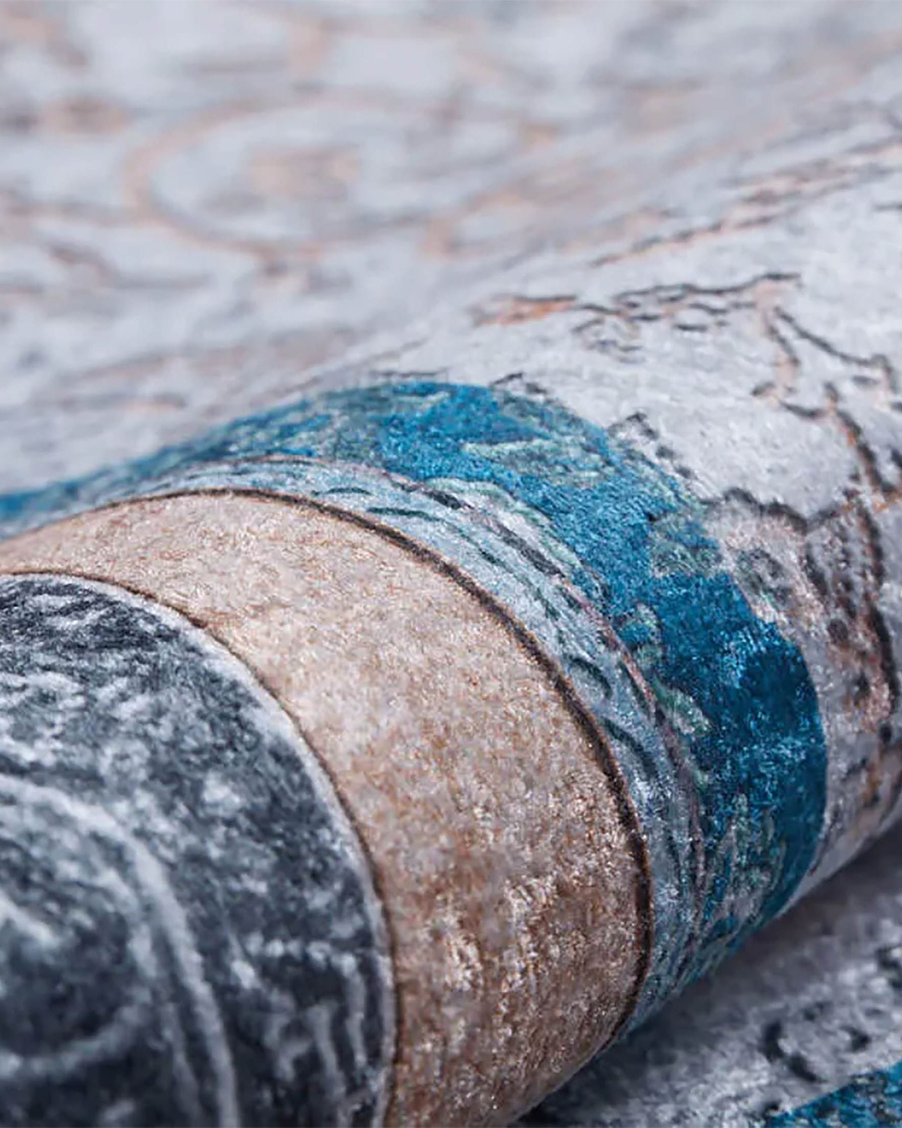 Juniper Medallion Turkish Gray Blue Beige Rug