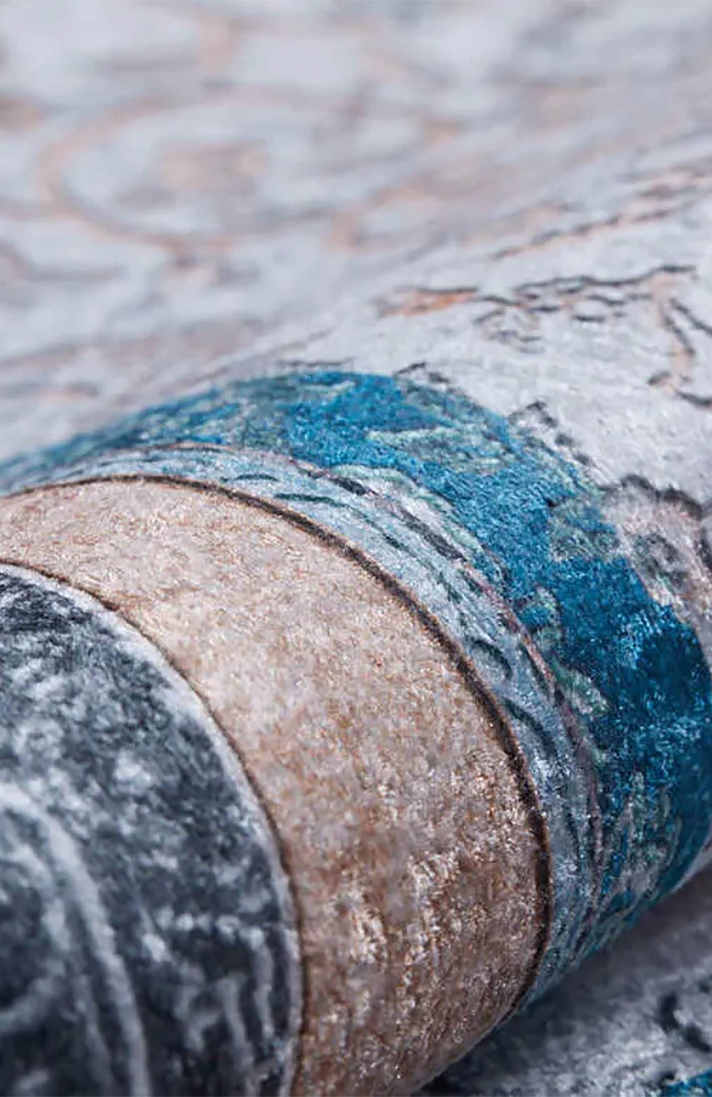 Juniper Medallion Turkish Gray Blue Beige Rug