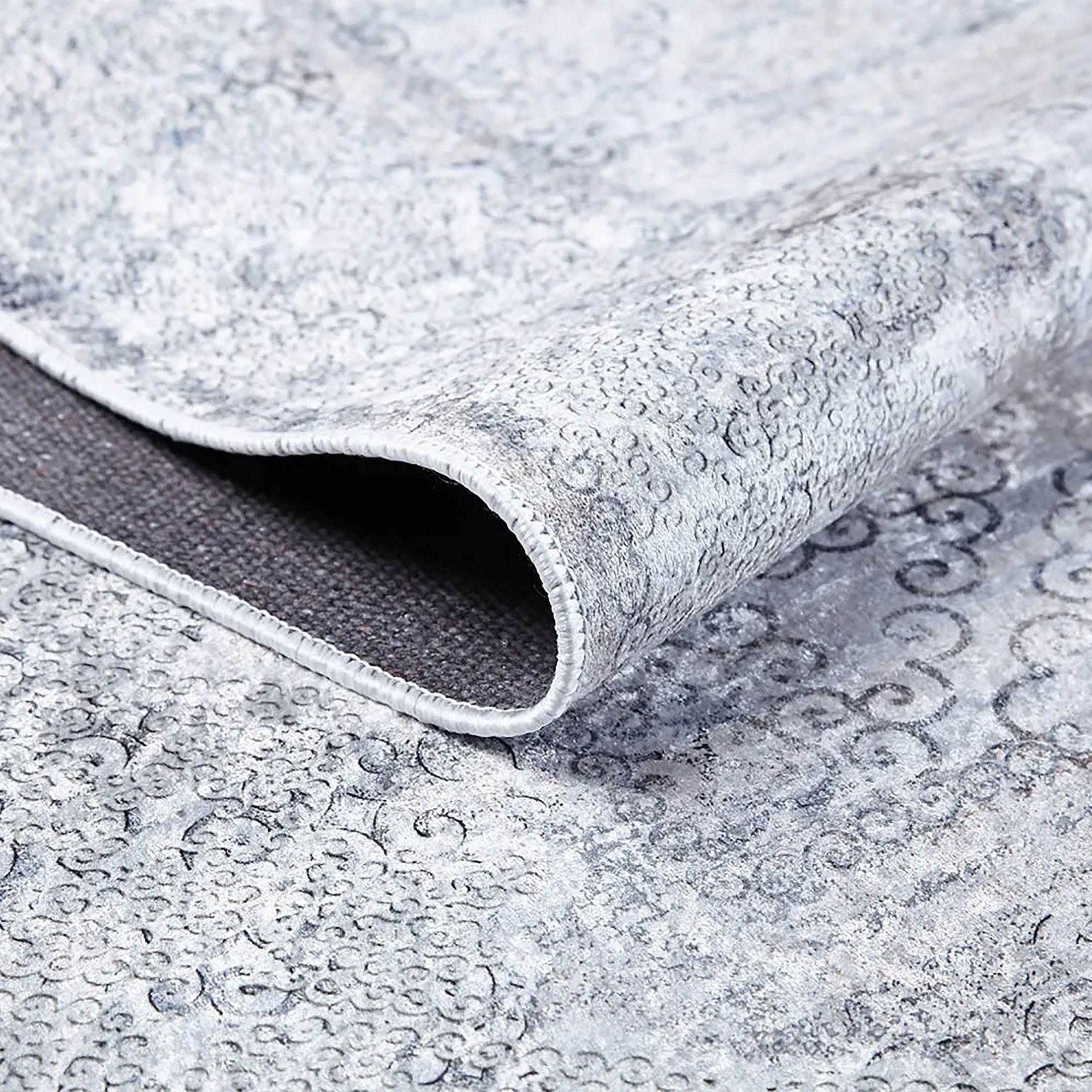 Riley Turkish Floral Vintage Medallion Geometric Gray Rug