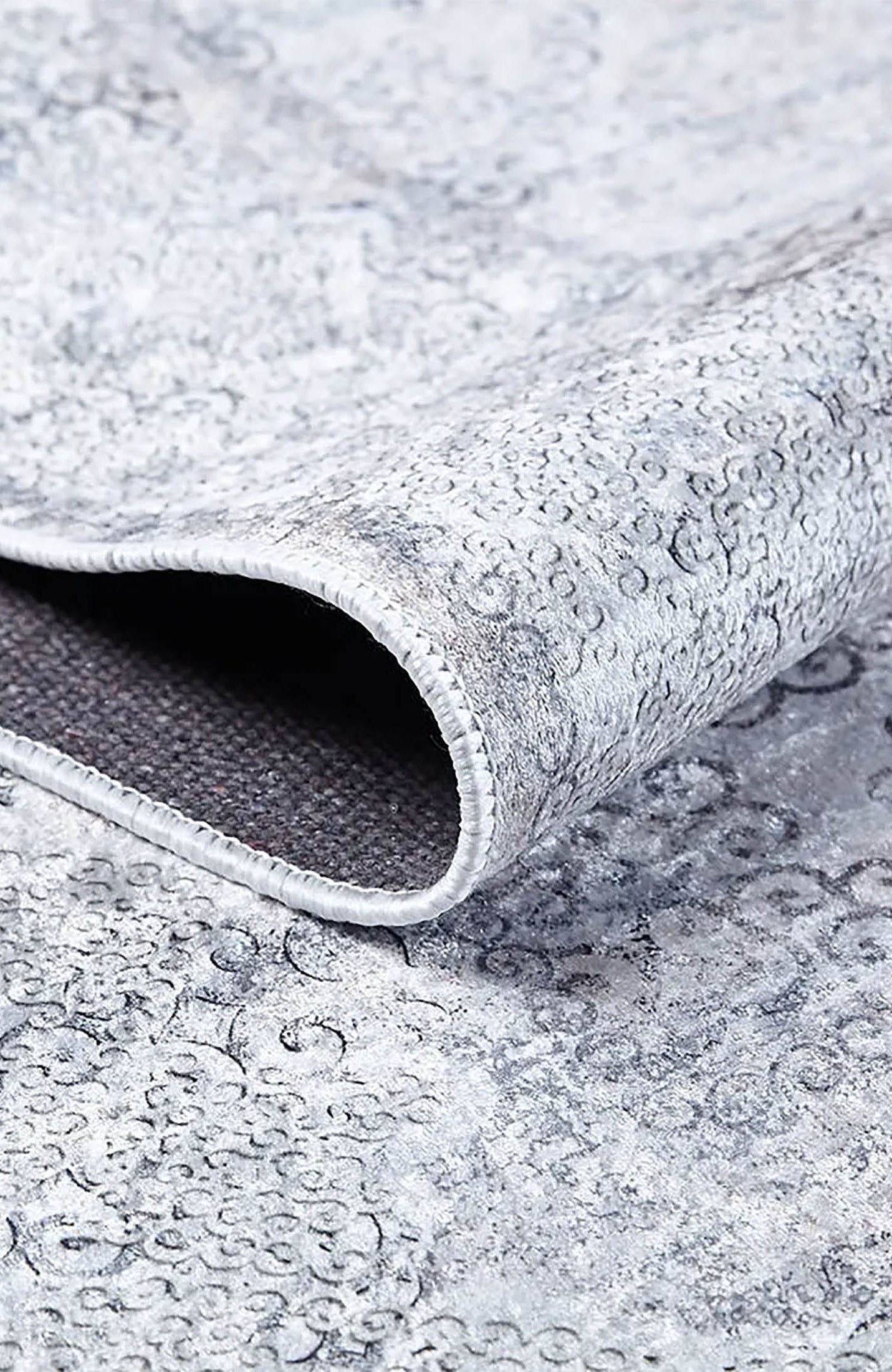 Riley Turkish Floral Vintage Medallion Geometric Gray Rug