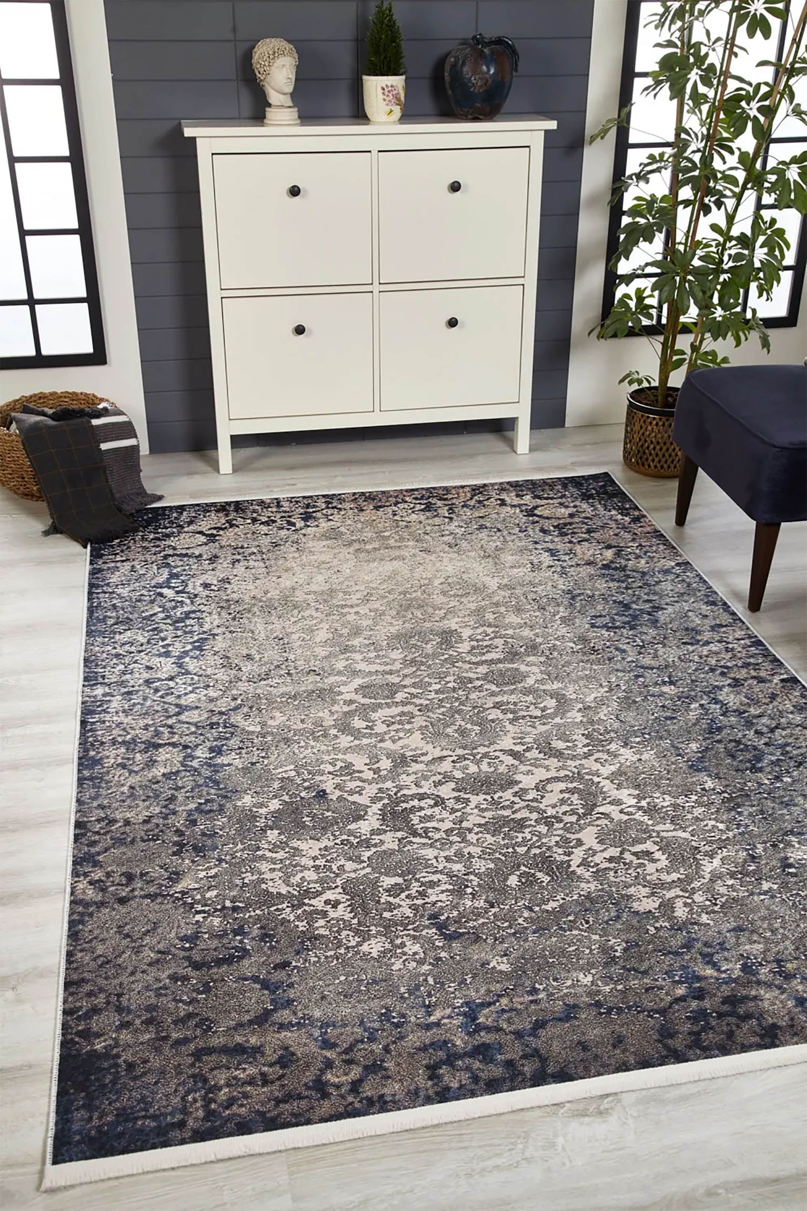 Zoey Turkish Floral Vintage Geometric Modern Rug