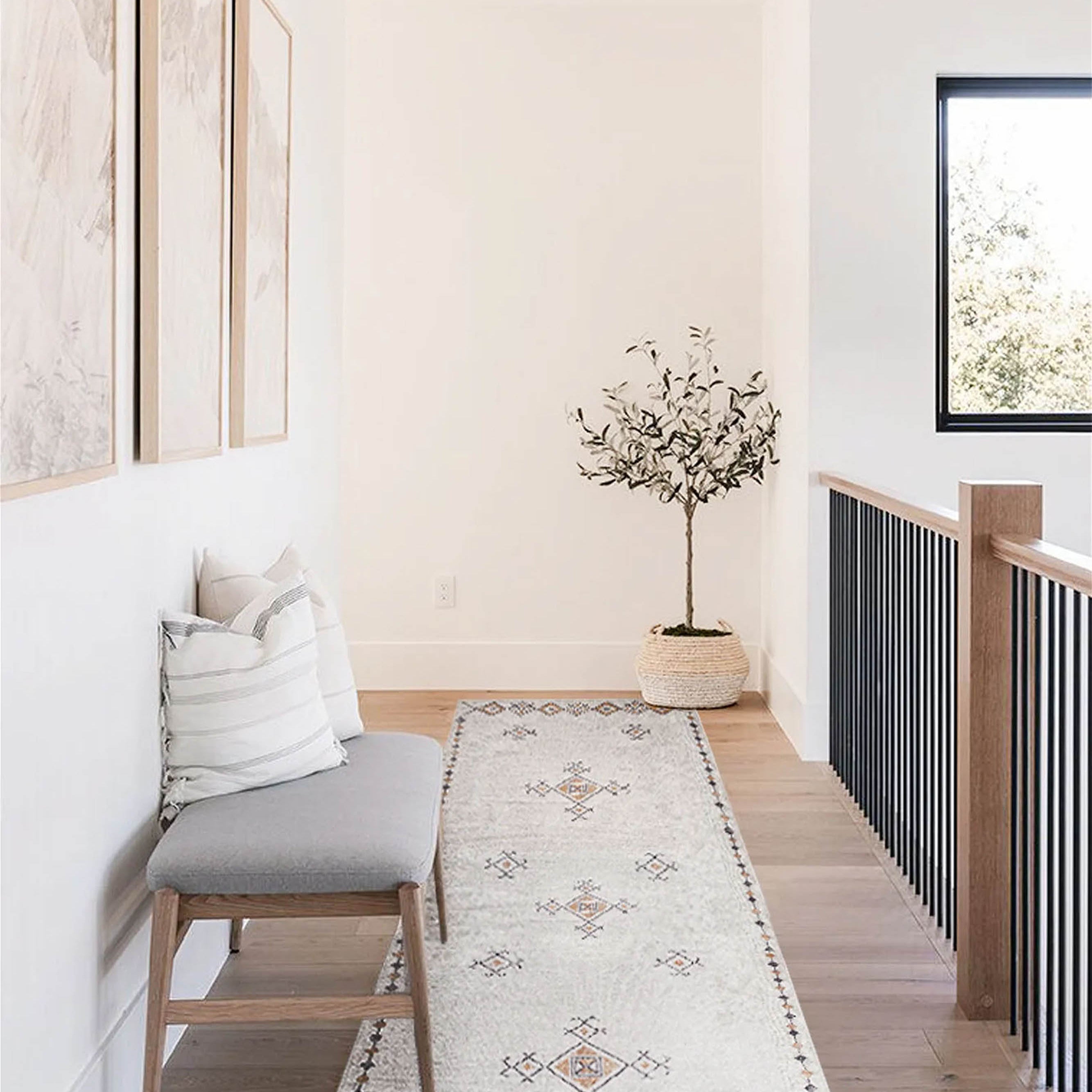 Tayha Turkish Beige Diamond Medallion Rug