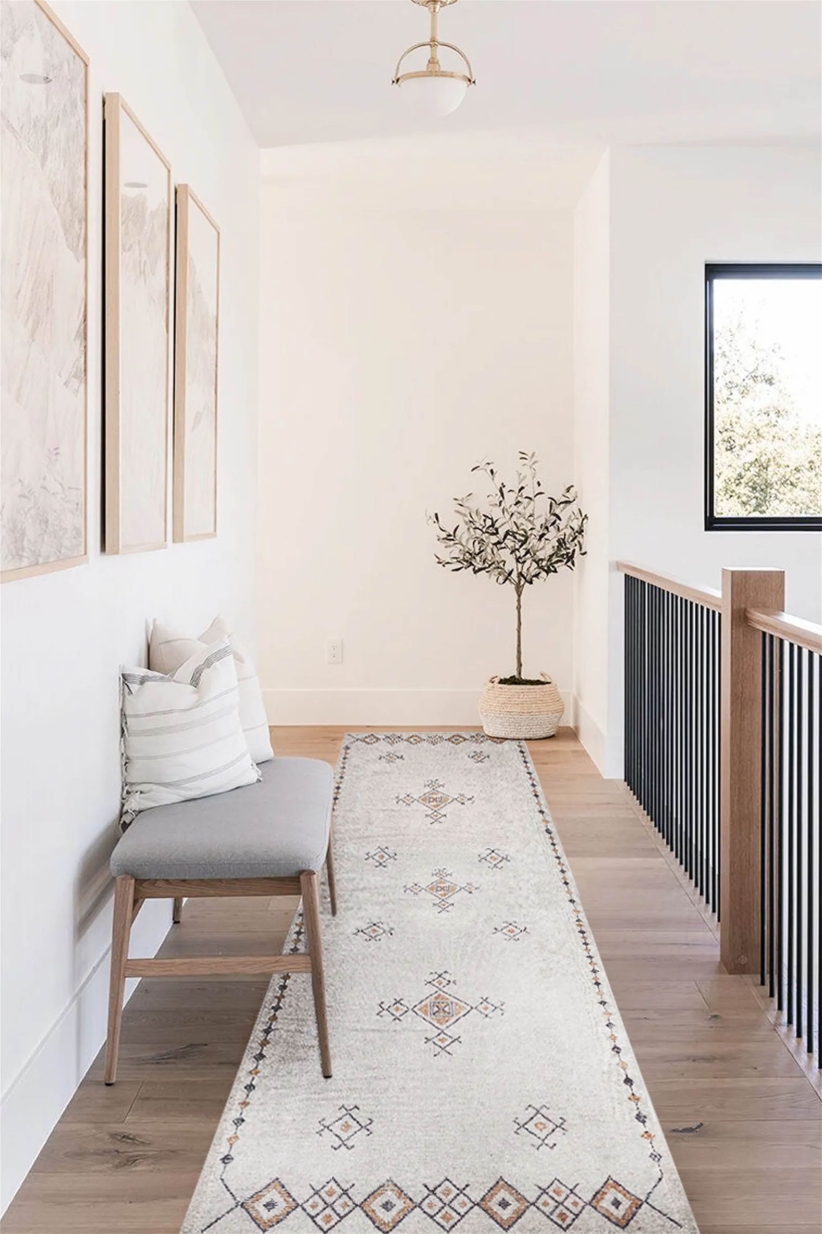 Tayha Turkish Beige Diamond Medallion Rug