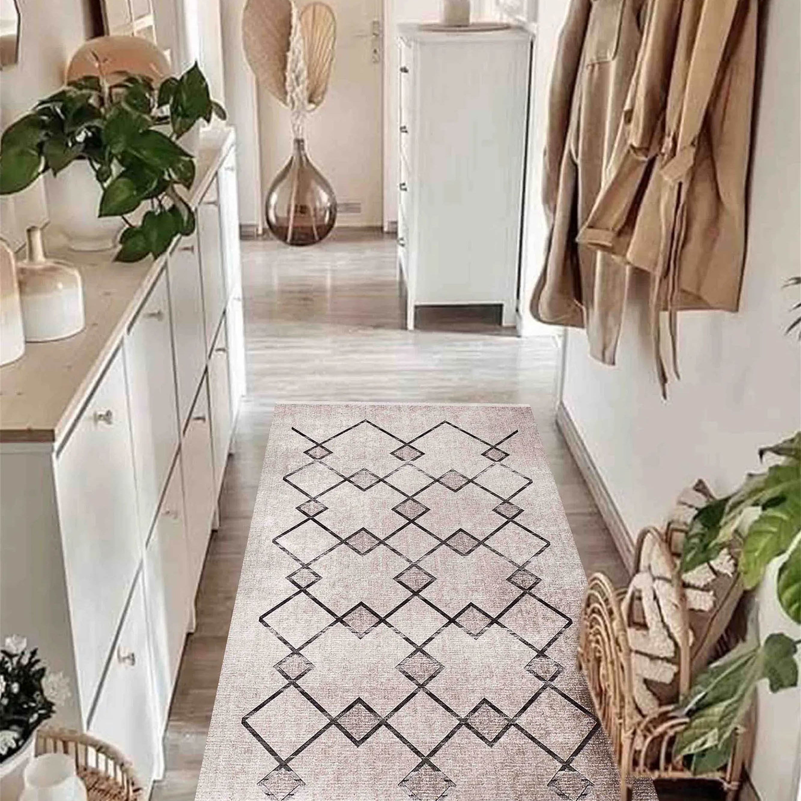 Lora Turkish Boho Beige Geometric Rug