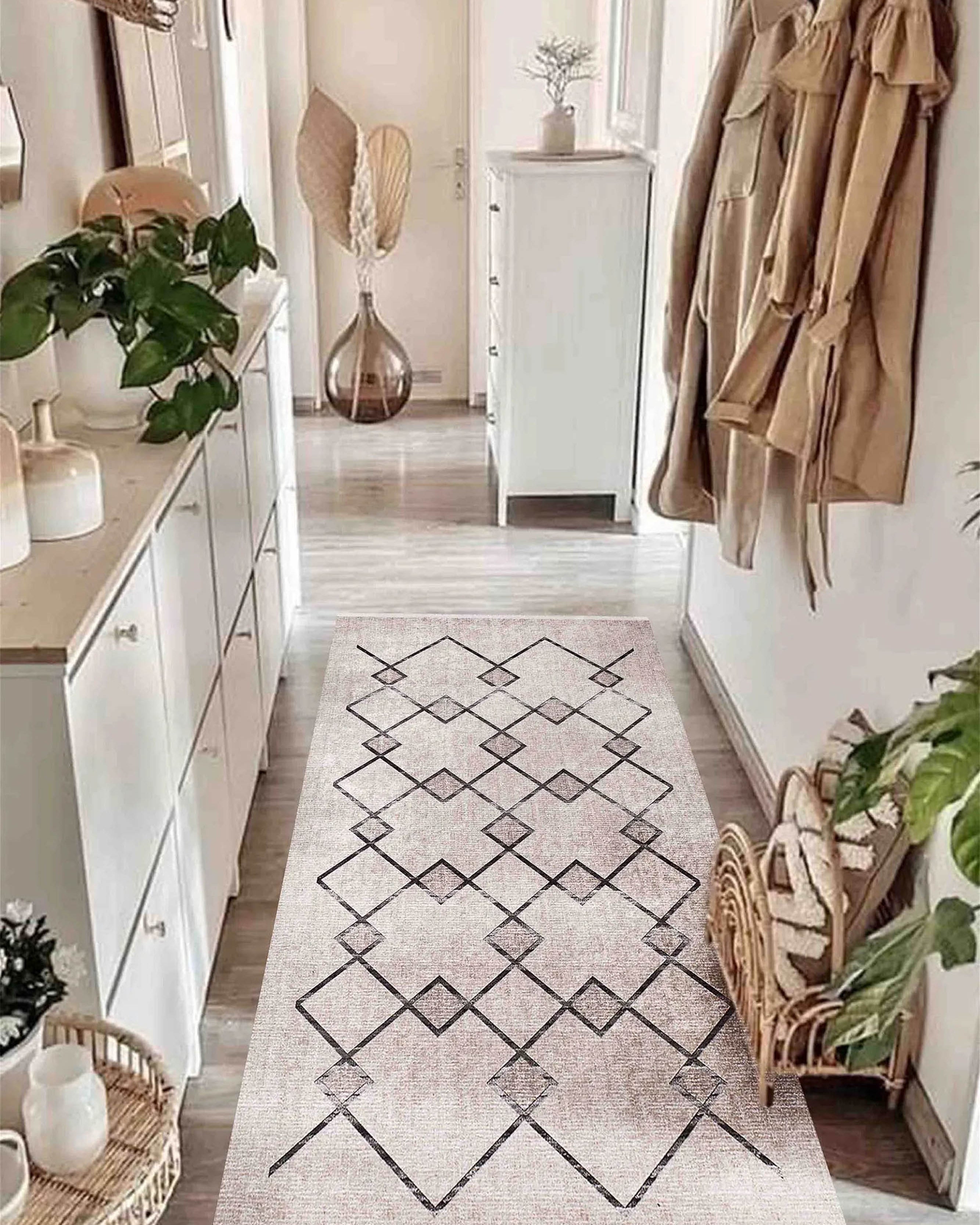 Lora Turkish Boho Beige Geometric Rug