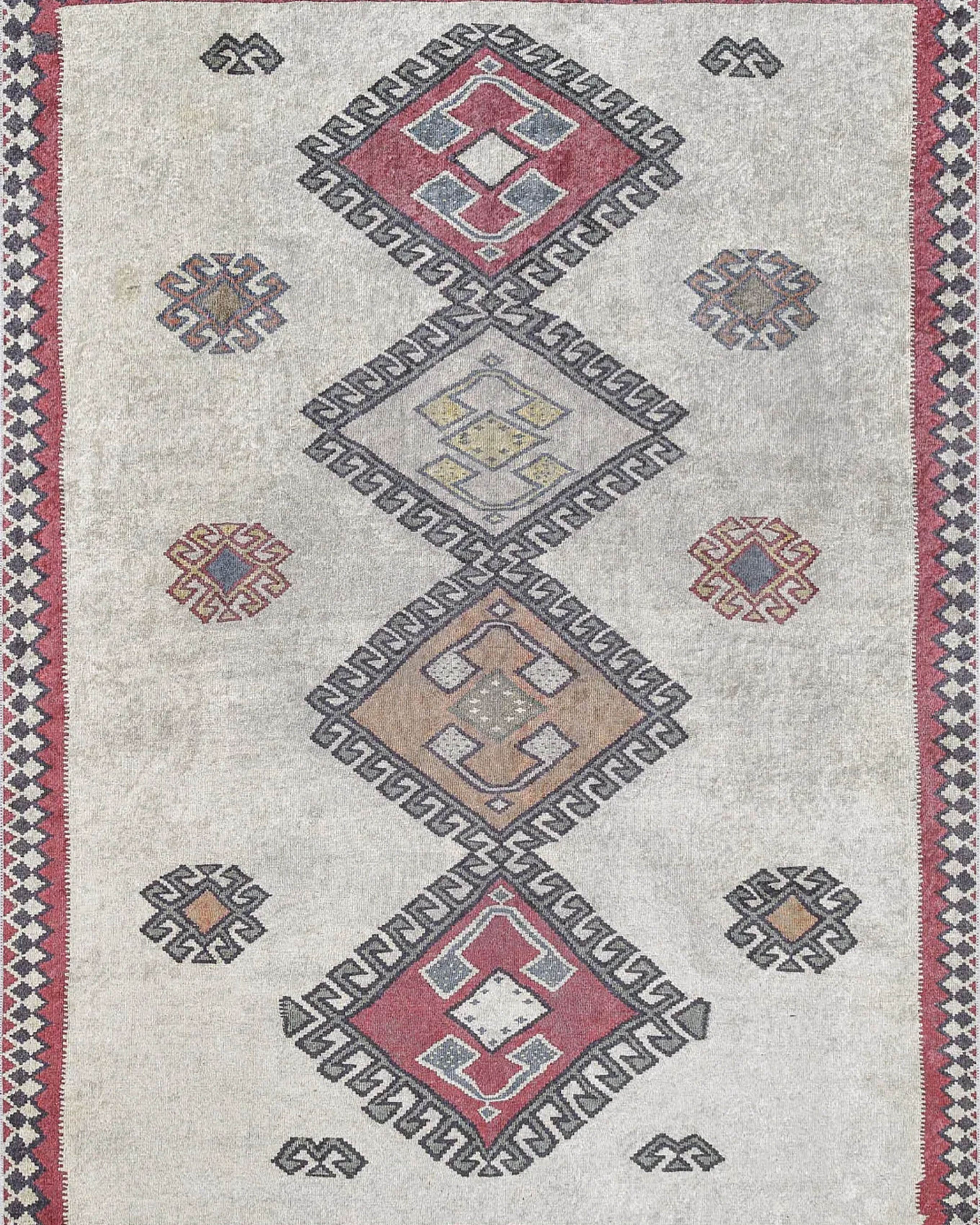 Saylor Moroccan Red Gray Kilim Rug