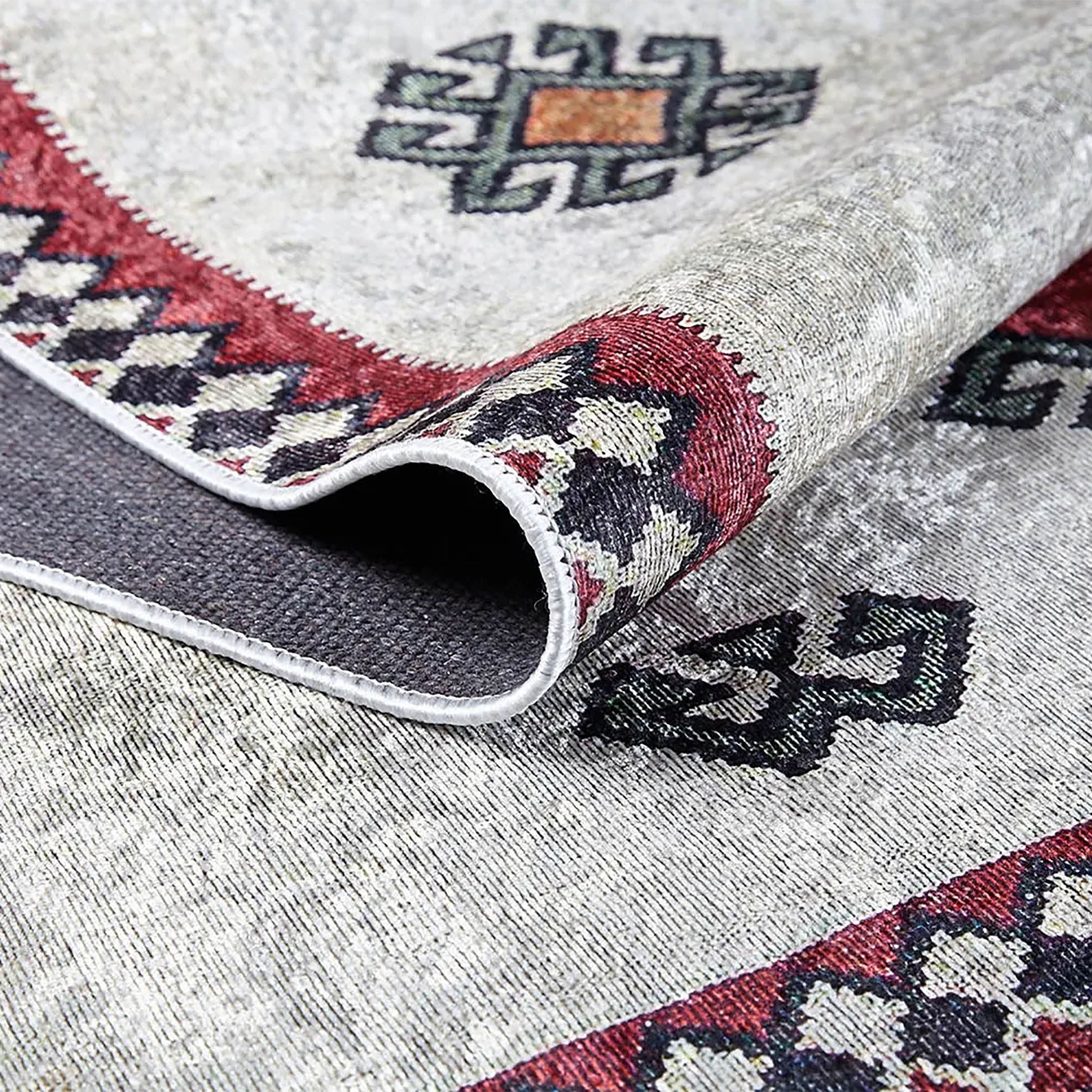 Saylor Moroccan Red Gray Kilim Rug