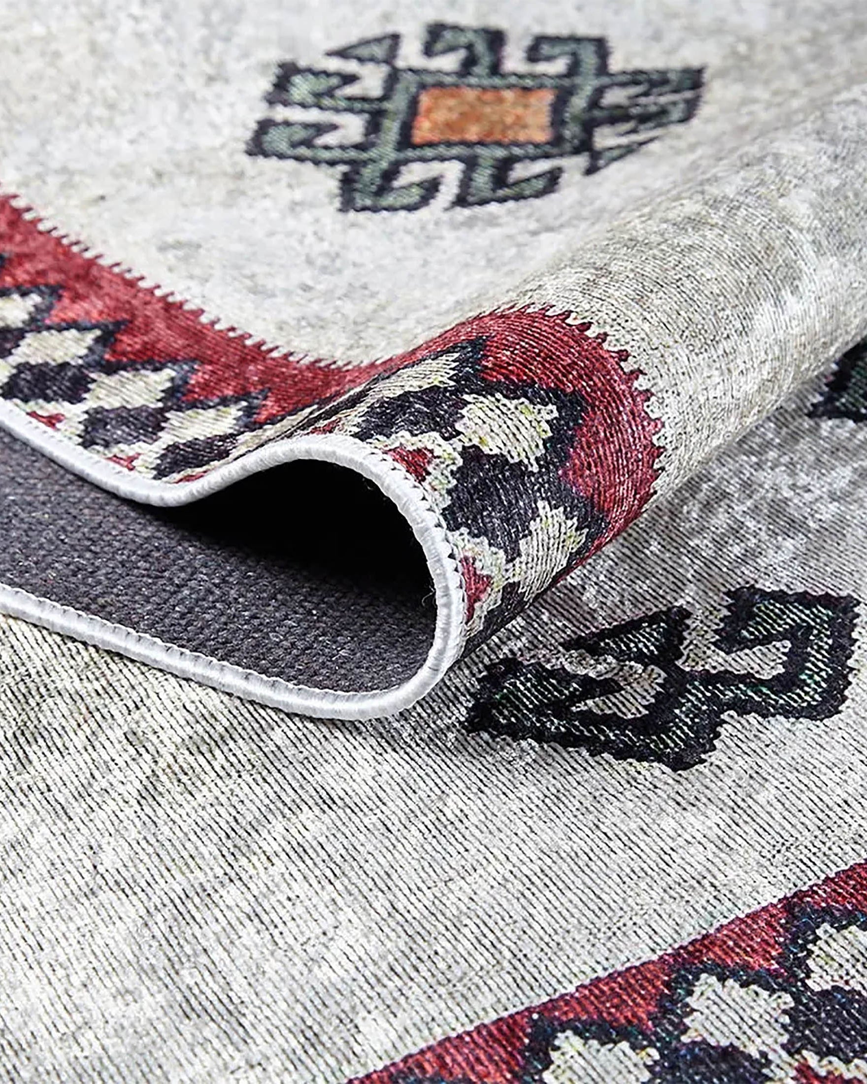 Saylor Moroccan Red Gray Kilim Rug