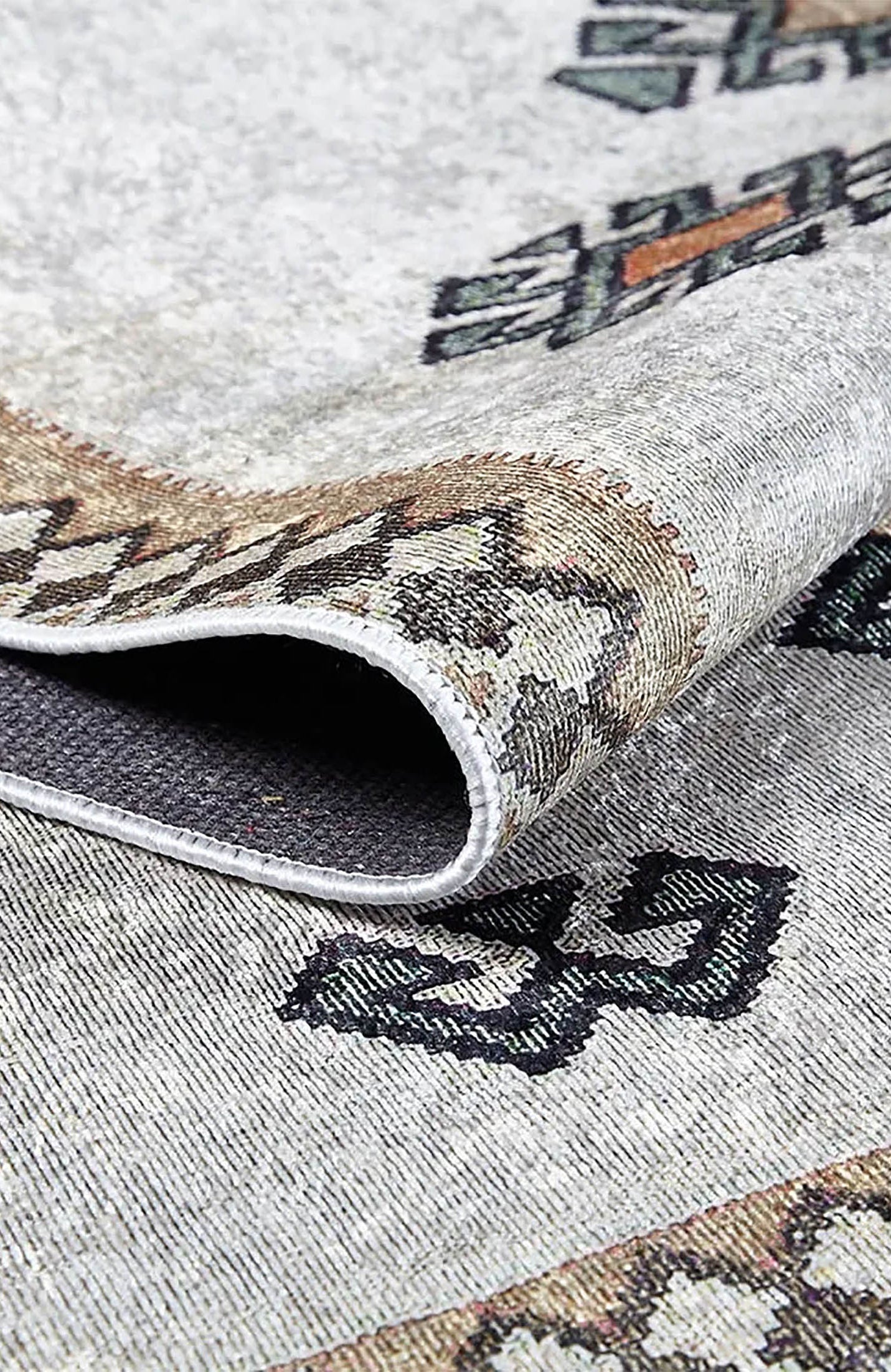 Stevie Moroccan Beige Gray Kilim Rug