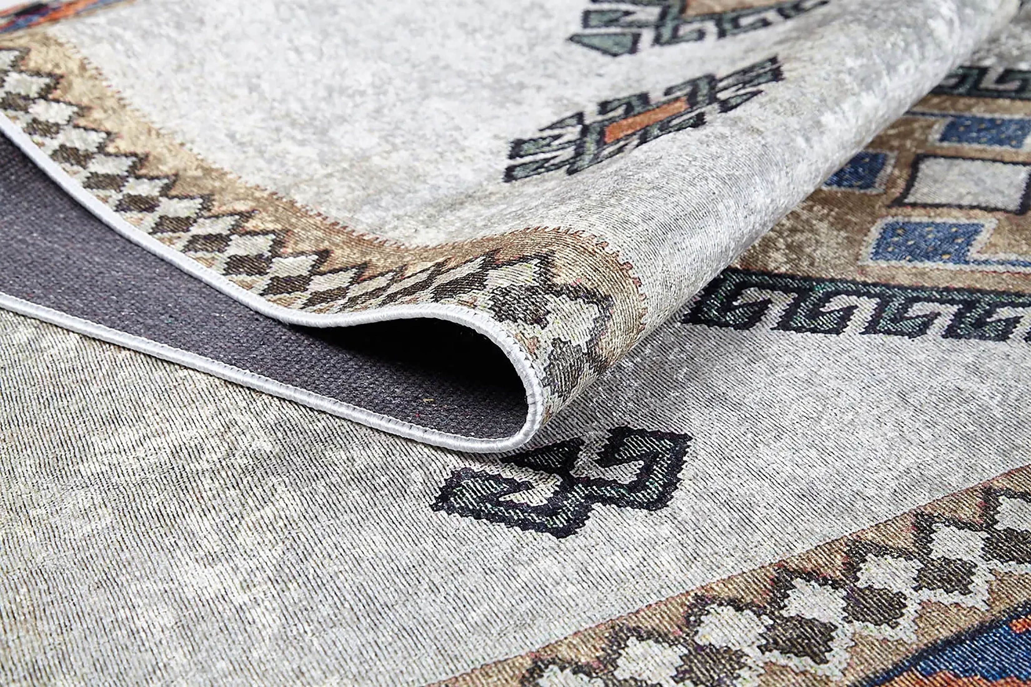 Stevie Moroccan Beige Gray Kilim Rug
