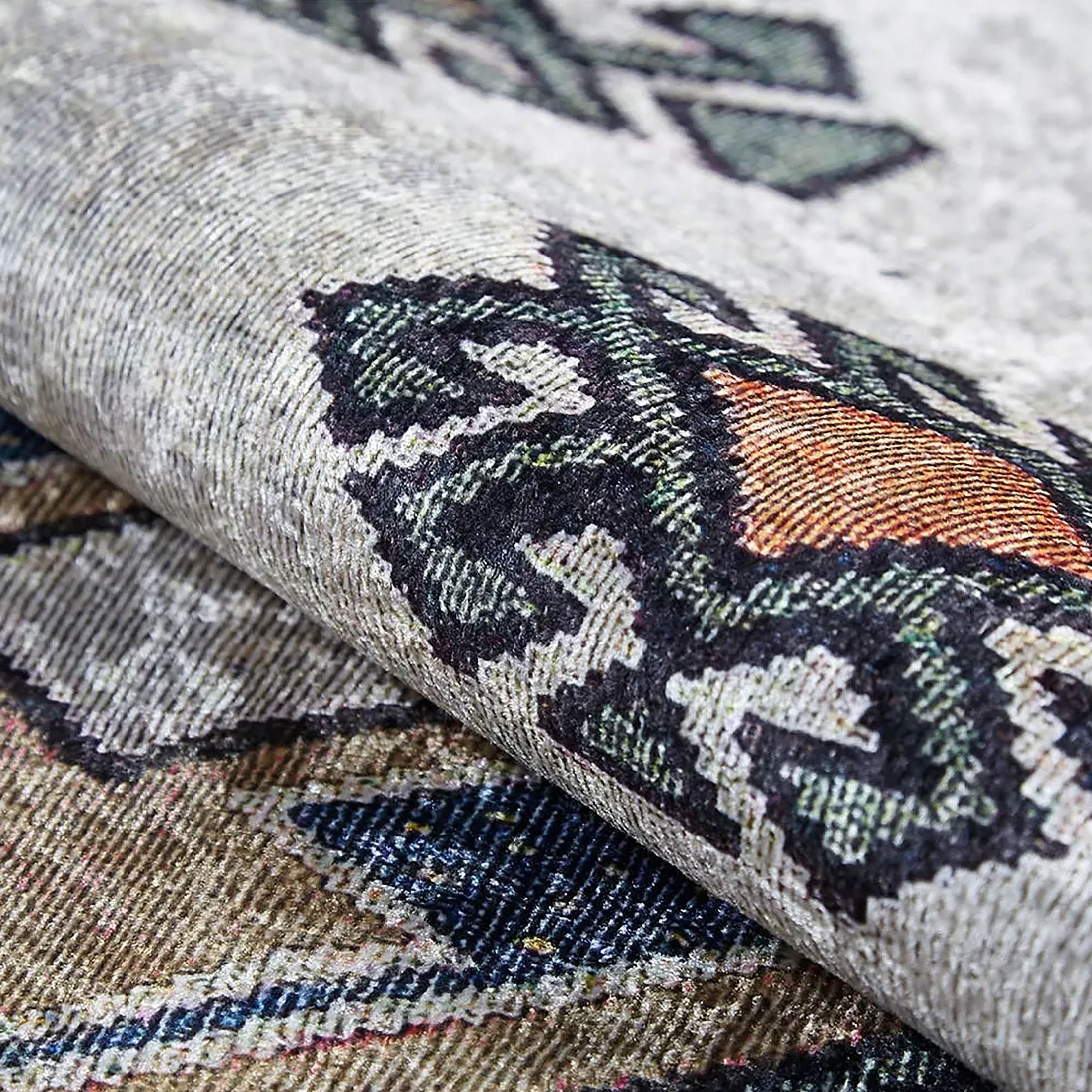 Stevie Moroccan Beige Gray Kilim Rug