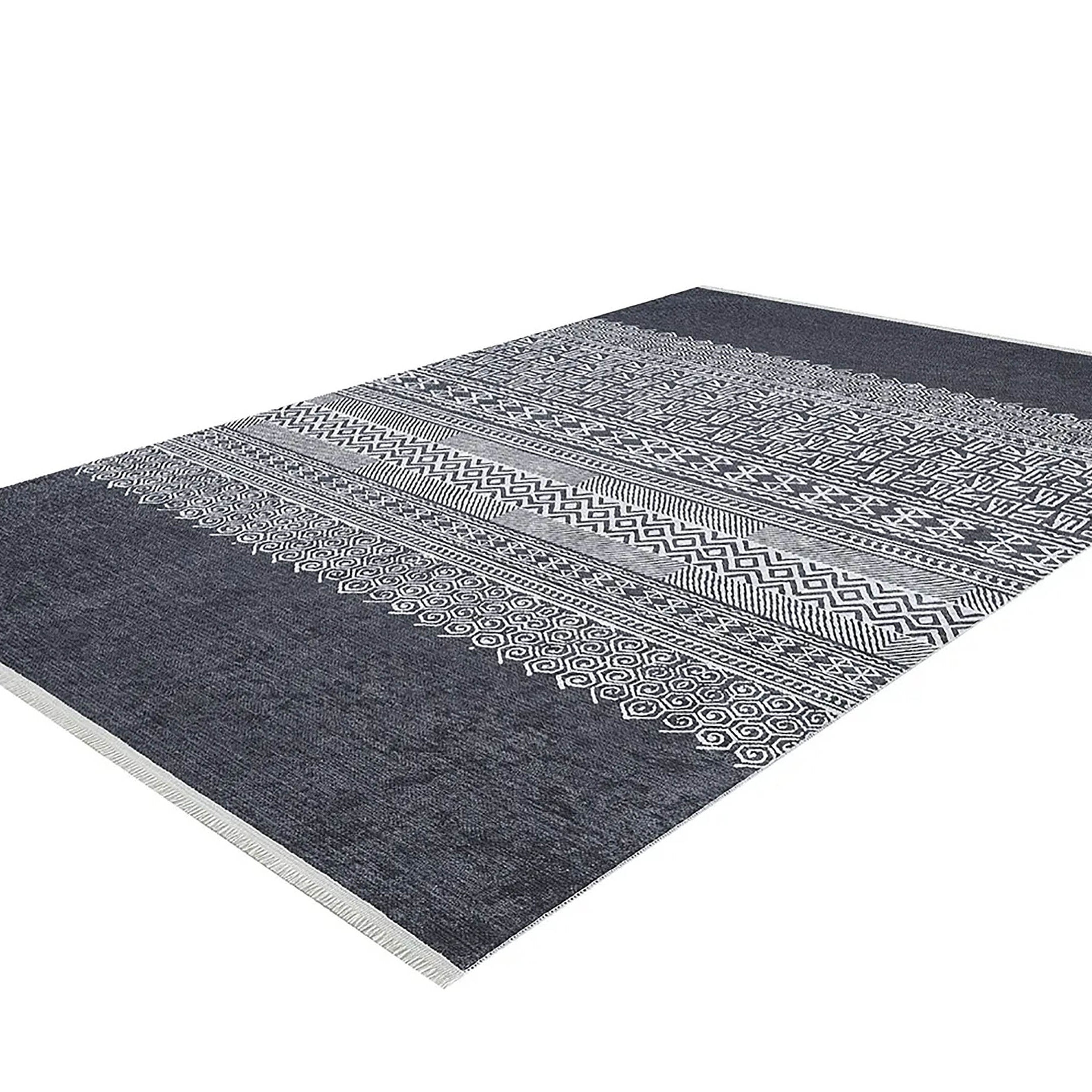 Melody Turkish Ethnic Gray Kilim Geometric Rug