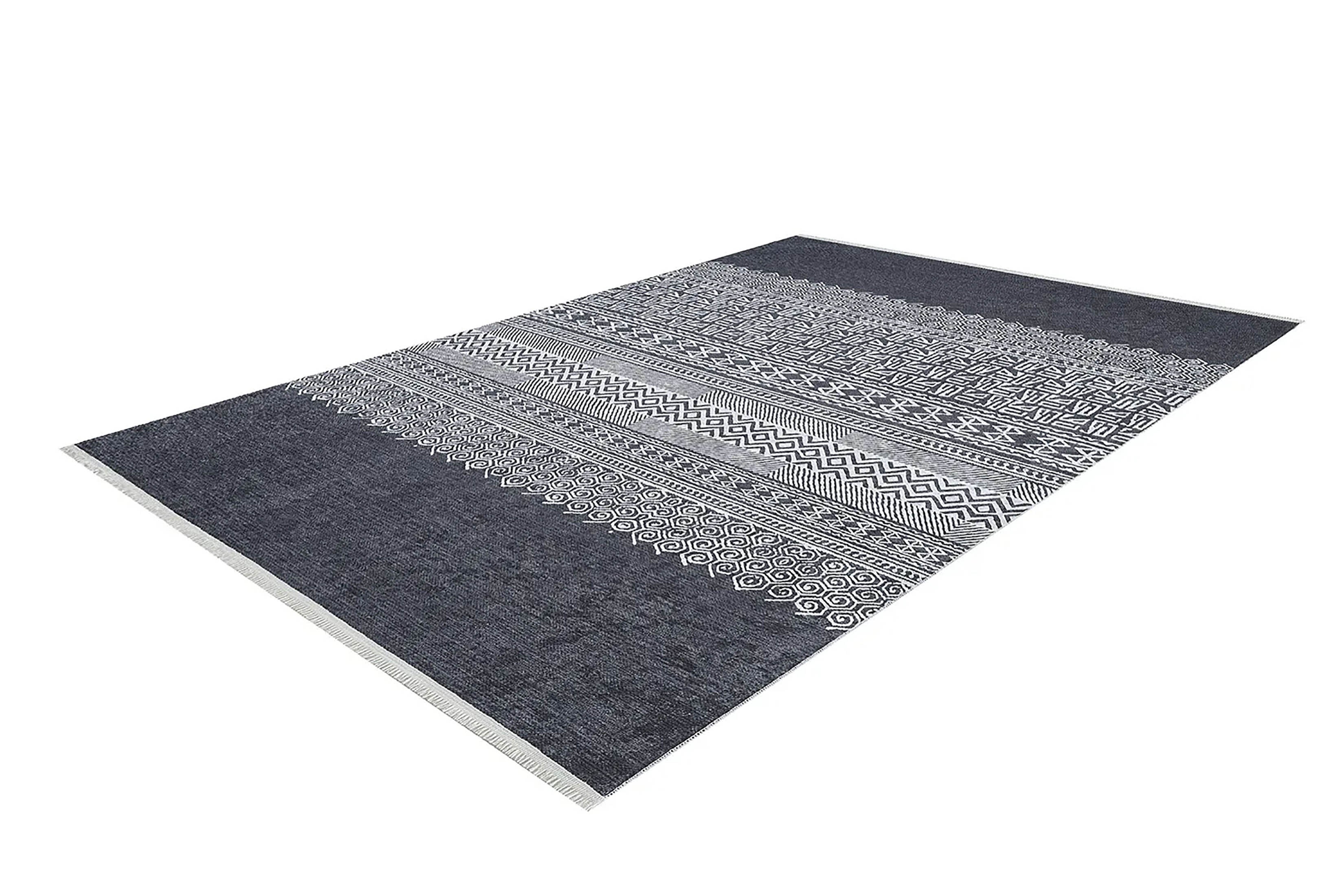 Melody Turkish Ethnic Gray Kilim Geometric Rug