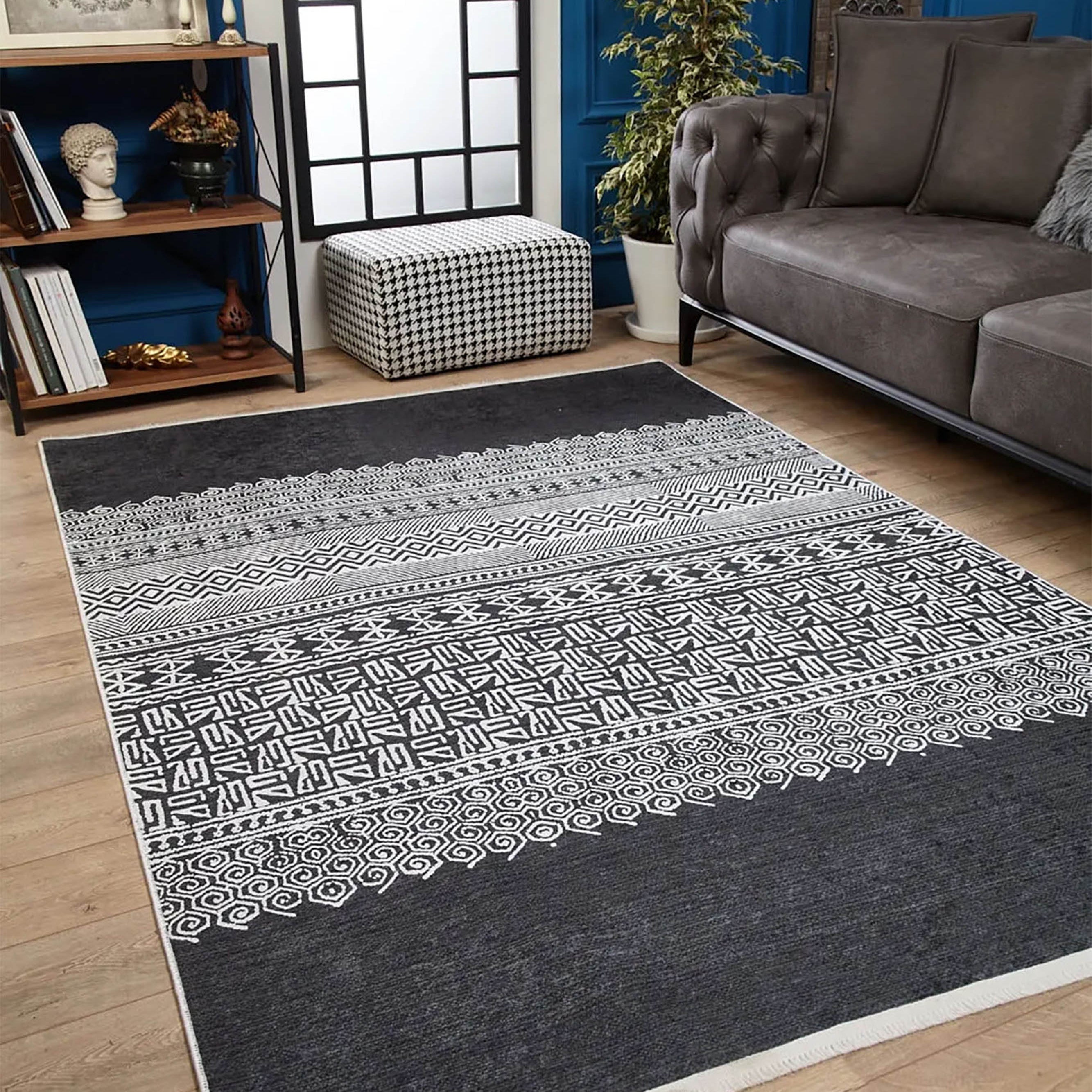 Melody Turkish Ethnic Gray Kilim Geometric Rug