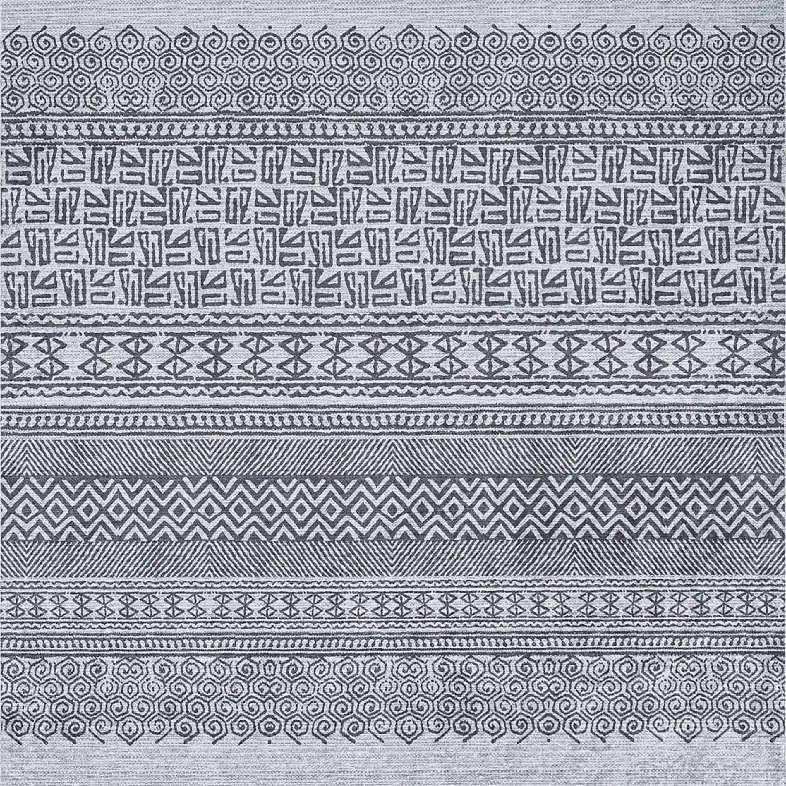 Rylee Turkish Ethnic Kilim Geometric Gray Rug