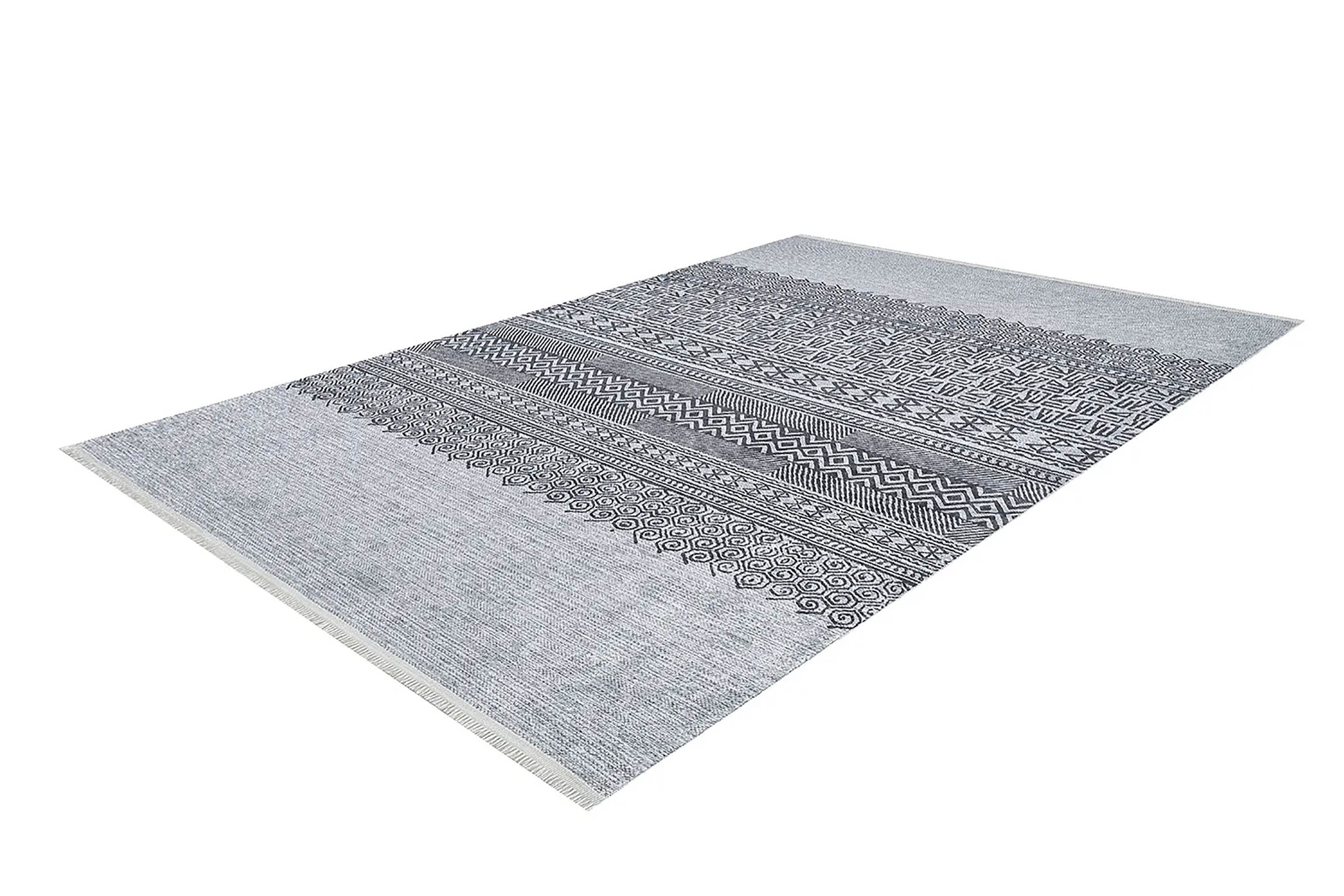 Rylee Turkish Ethnic Kilim Geometric Gray Rug