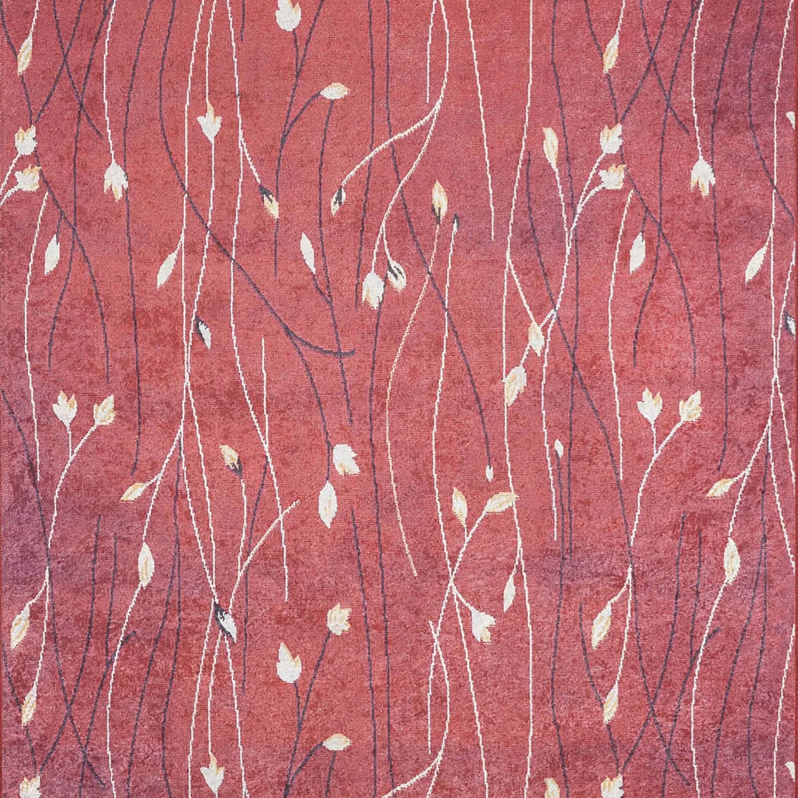 Melissa Flower Design Turkish Ethnic Kilim Red Rug