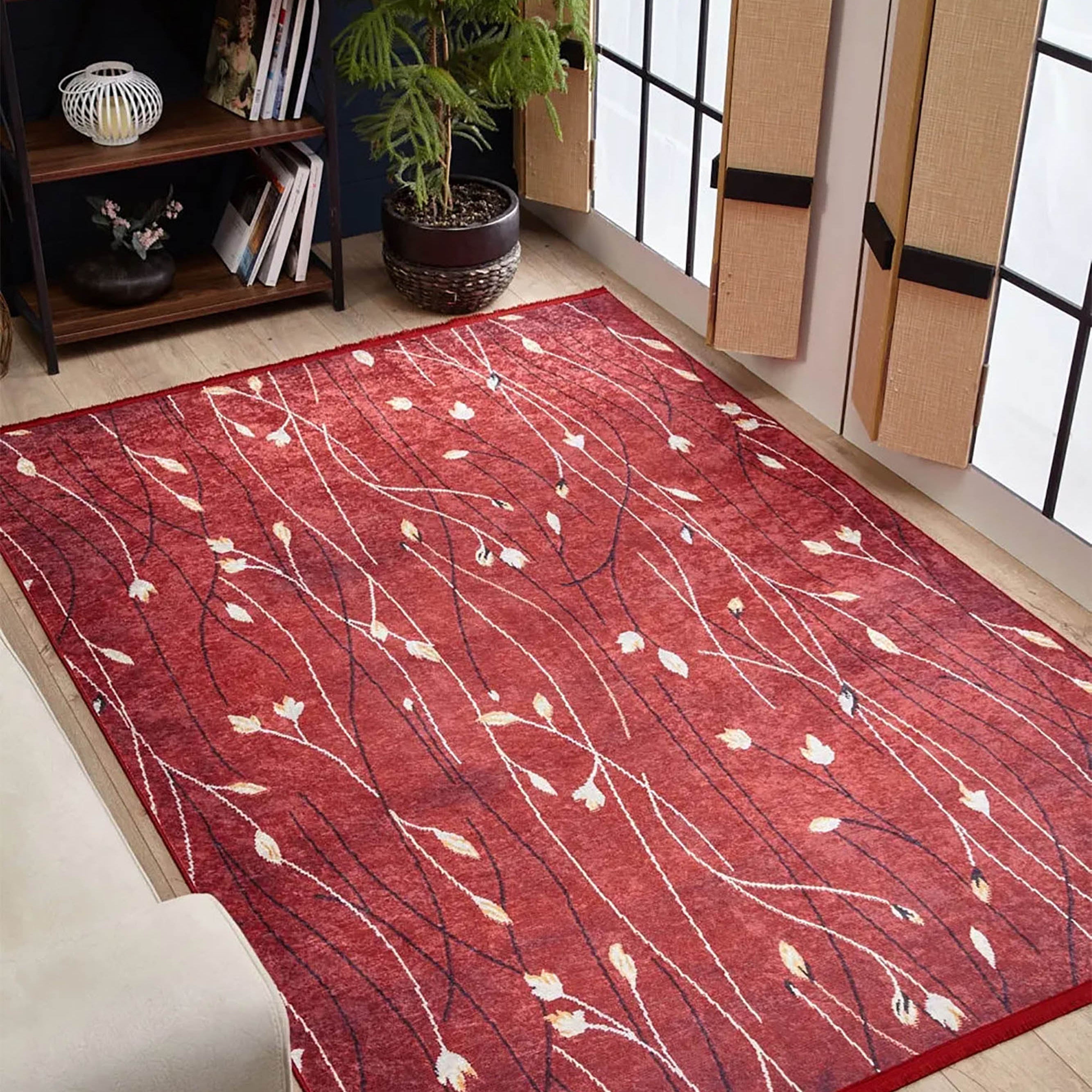 Melissa Flower Design Turkish Ethnic Kilim Red Rug