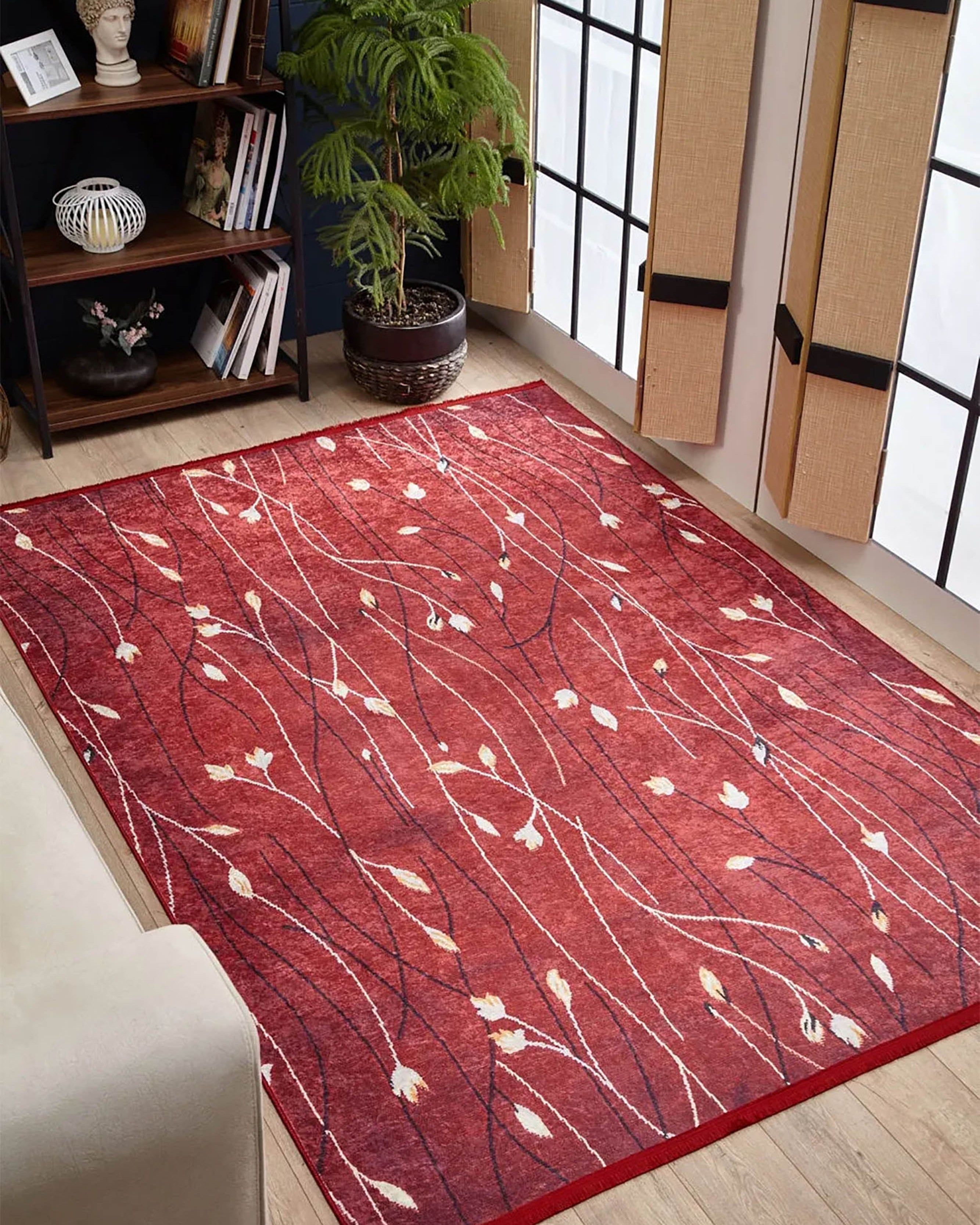 Melissa Flower Design Turkish Ethnic Kilim Red Rug