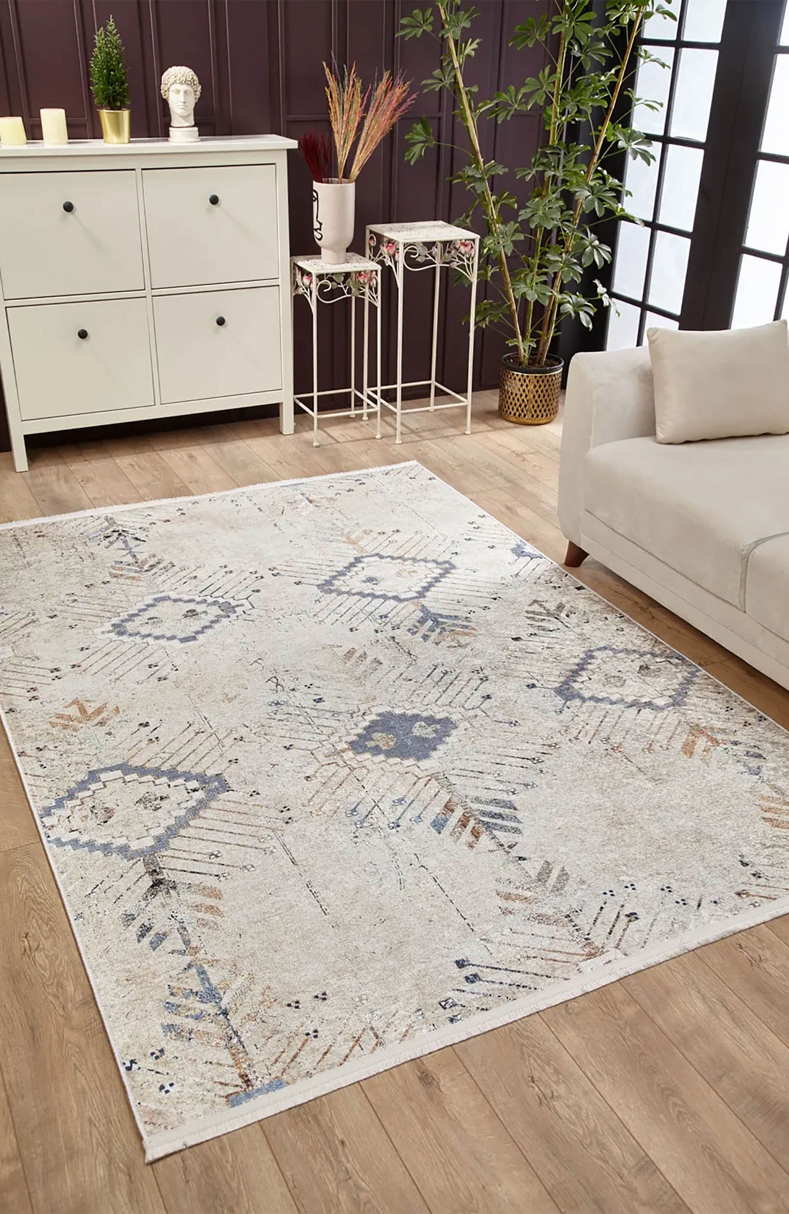 Hoyam Turkish Beige Kilim Flatweave Rug