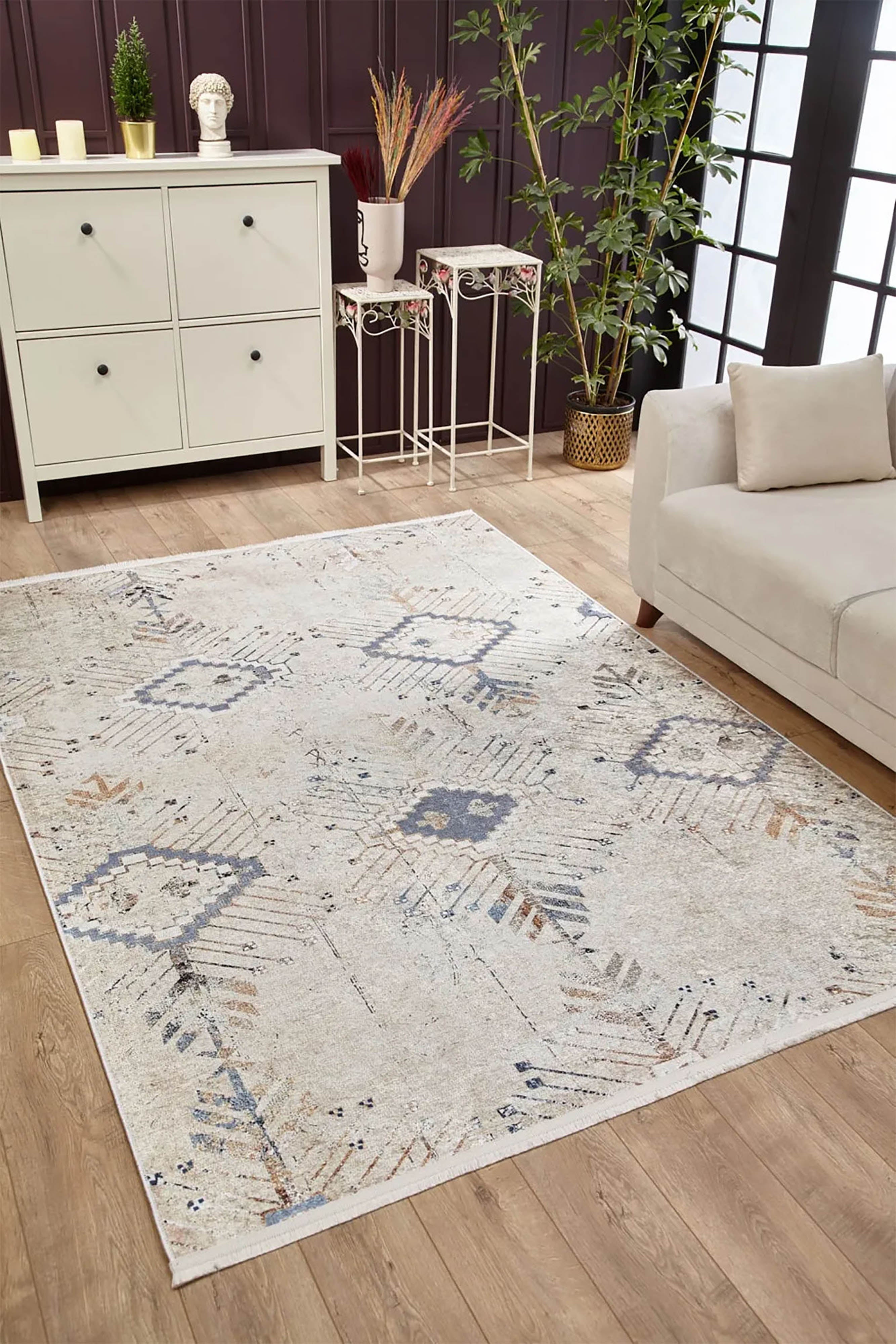 Hoyam Turkish Beige Kilim Flatweave Rug