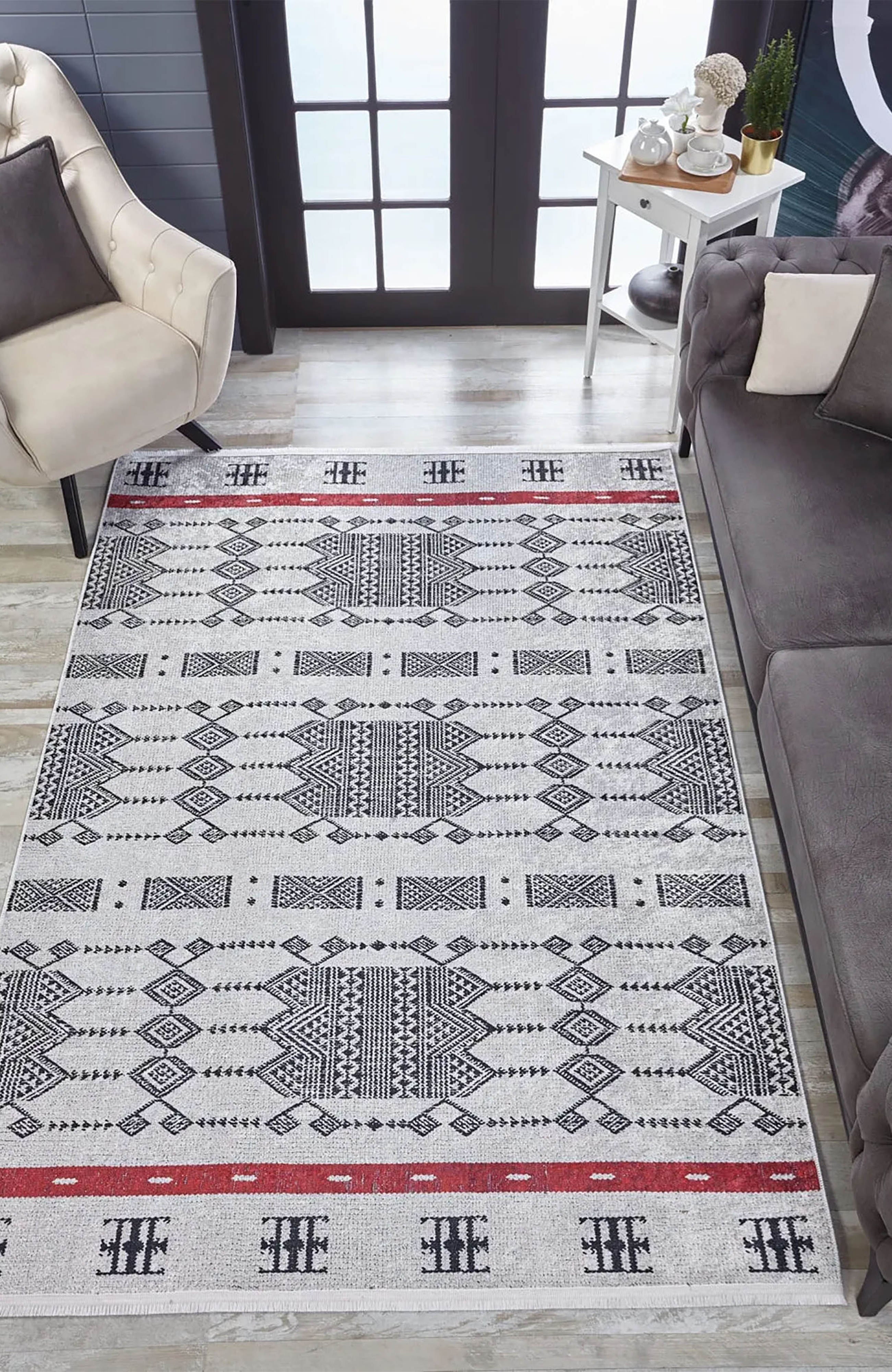 Vanessa Bohemian Geometric Farmhouse Turkish Rug