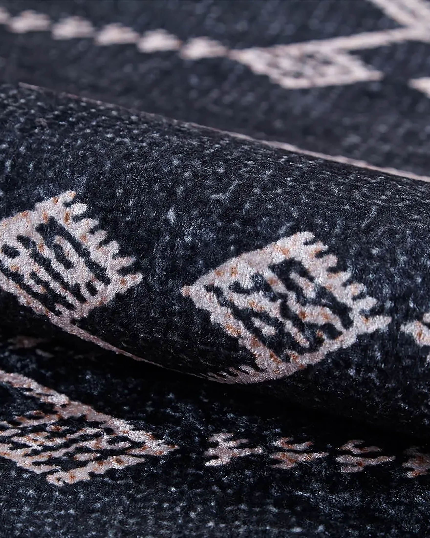 Dream Bohemian Geometric Turkish Kilim Black Rug