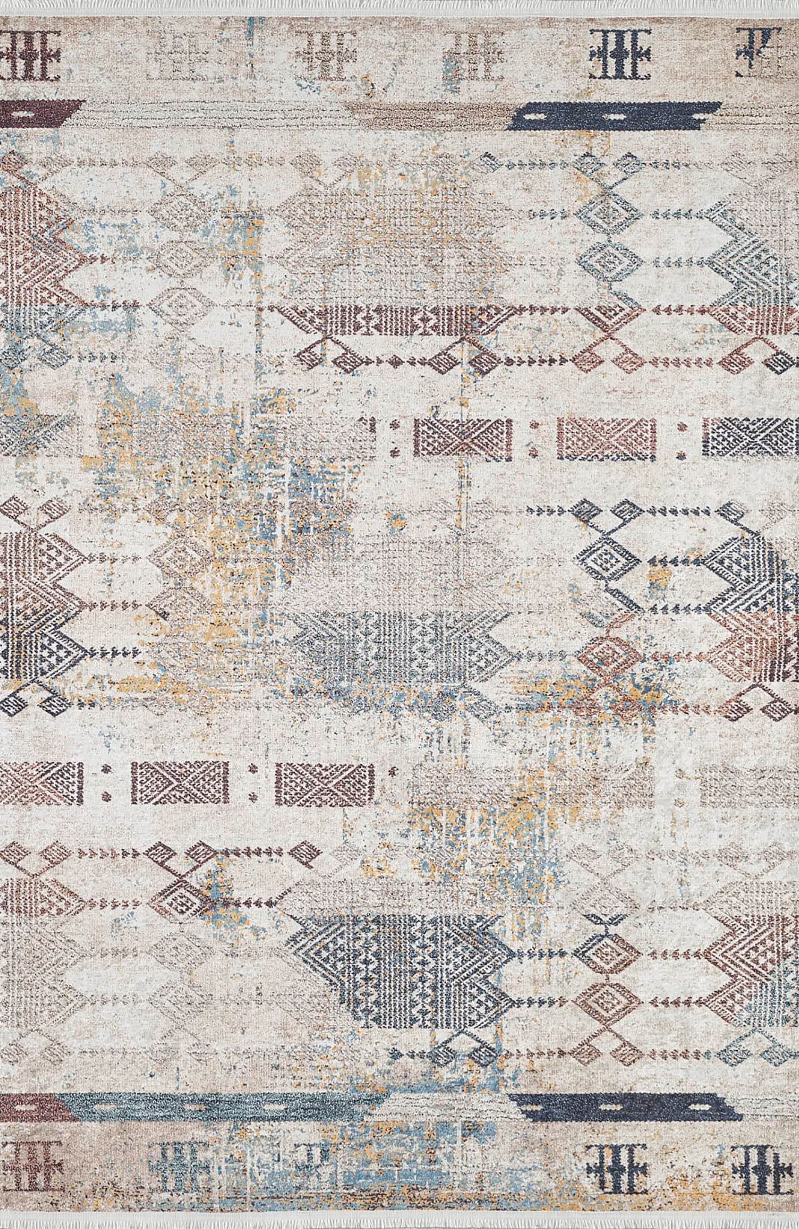 Serena Geometric Luxury Home Decor Turkish Kilim Beige Rug