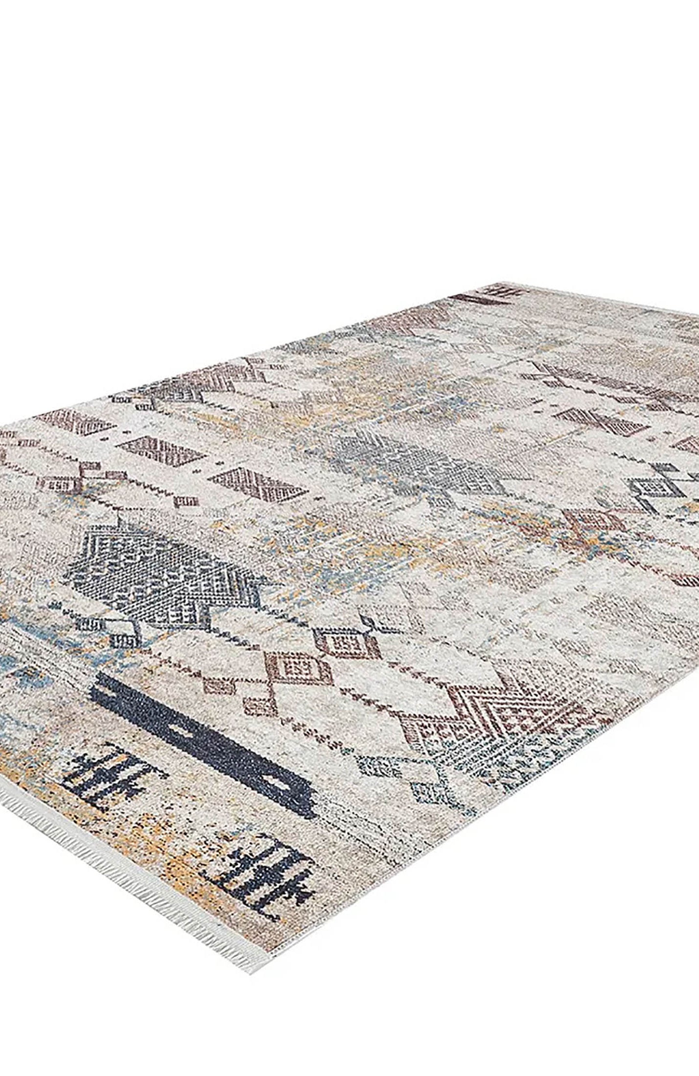 Serena Geometric Luxury Home Decor Turkish Kilim Beige Rug