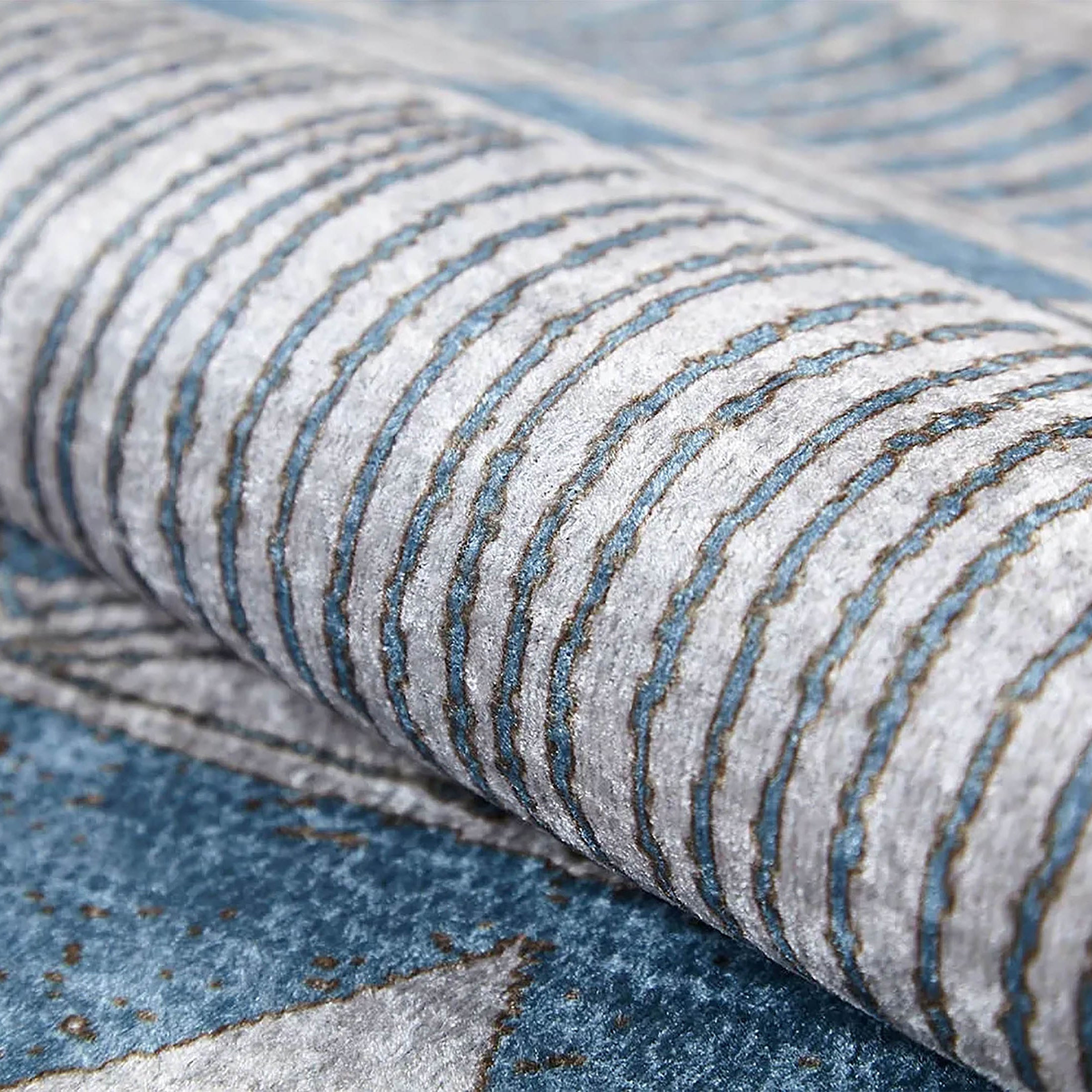 Alaya Turkish Blue Geometric Artistic Decor Rug