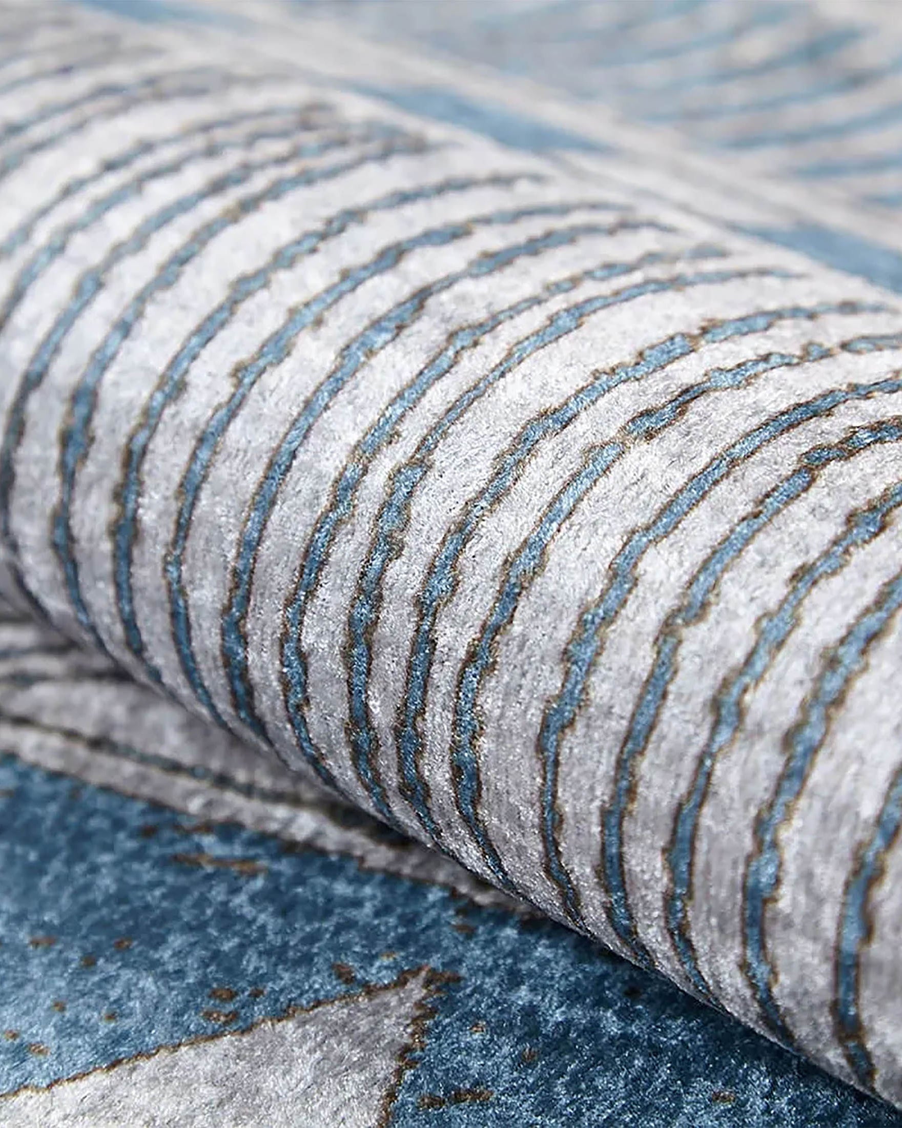 Alaya Turkish Blue Geometric Artistic Decor Rug