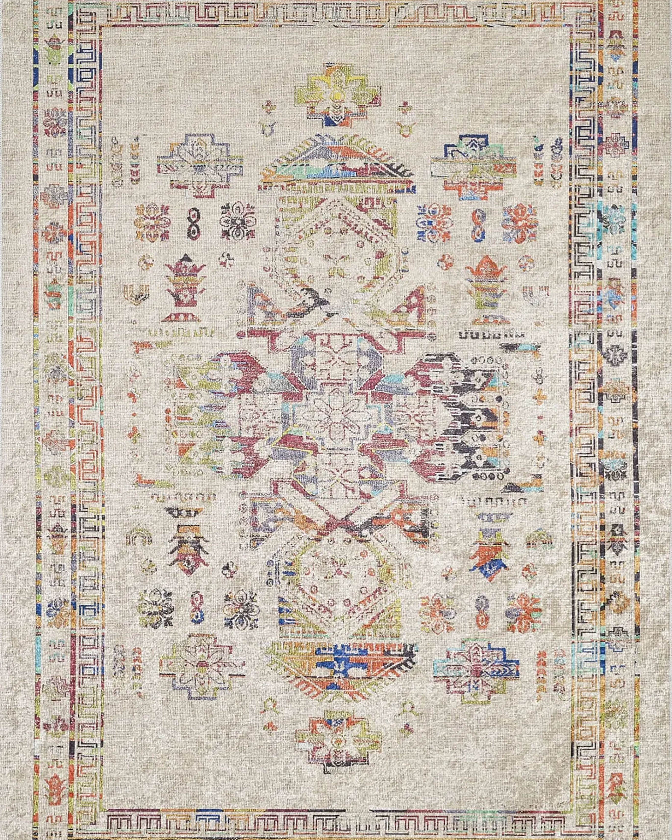 Aliyah Turkish Oriental Medallion Geometric Rug