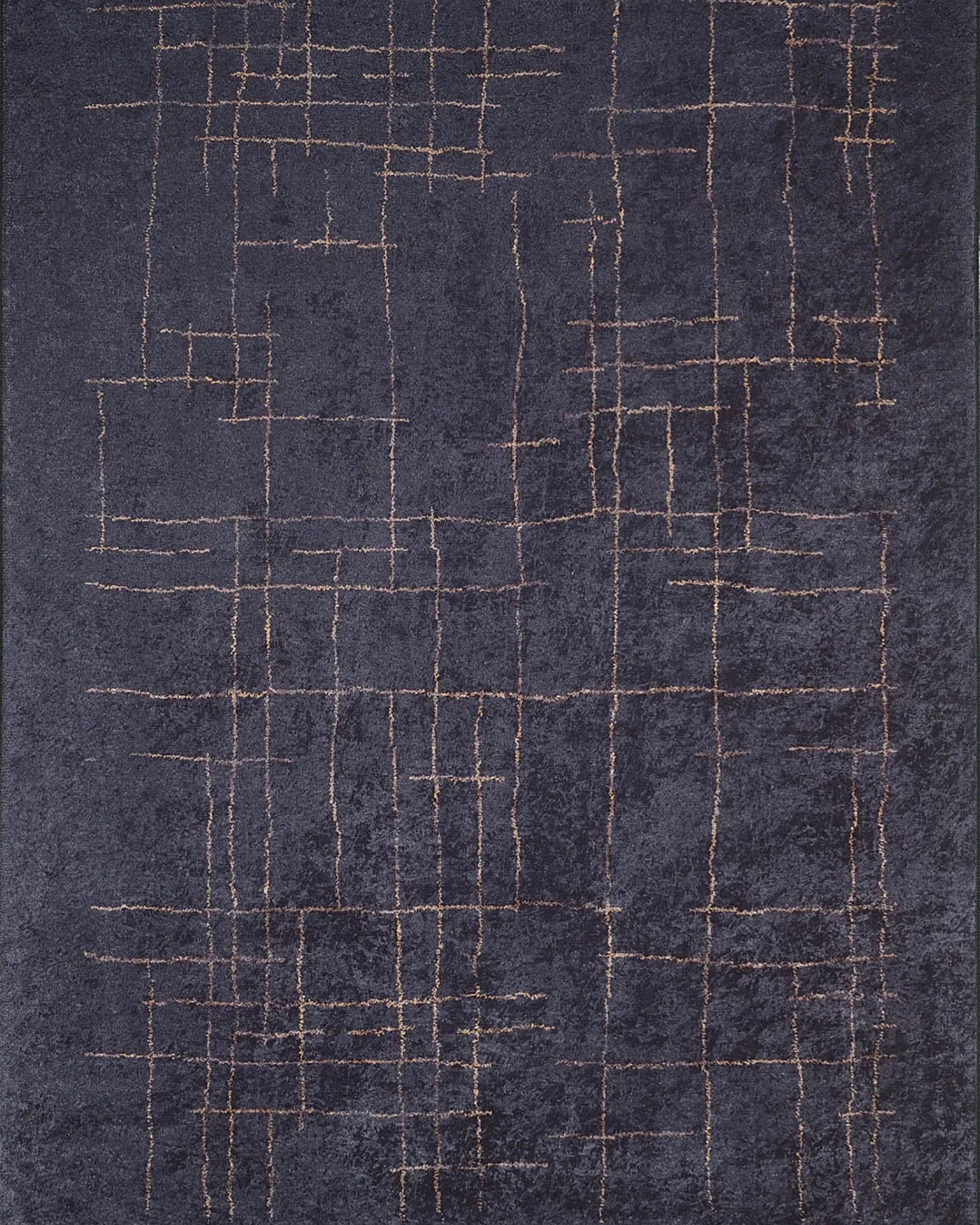 Daniela Trellis Geometric Luxury Black Brown Rug