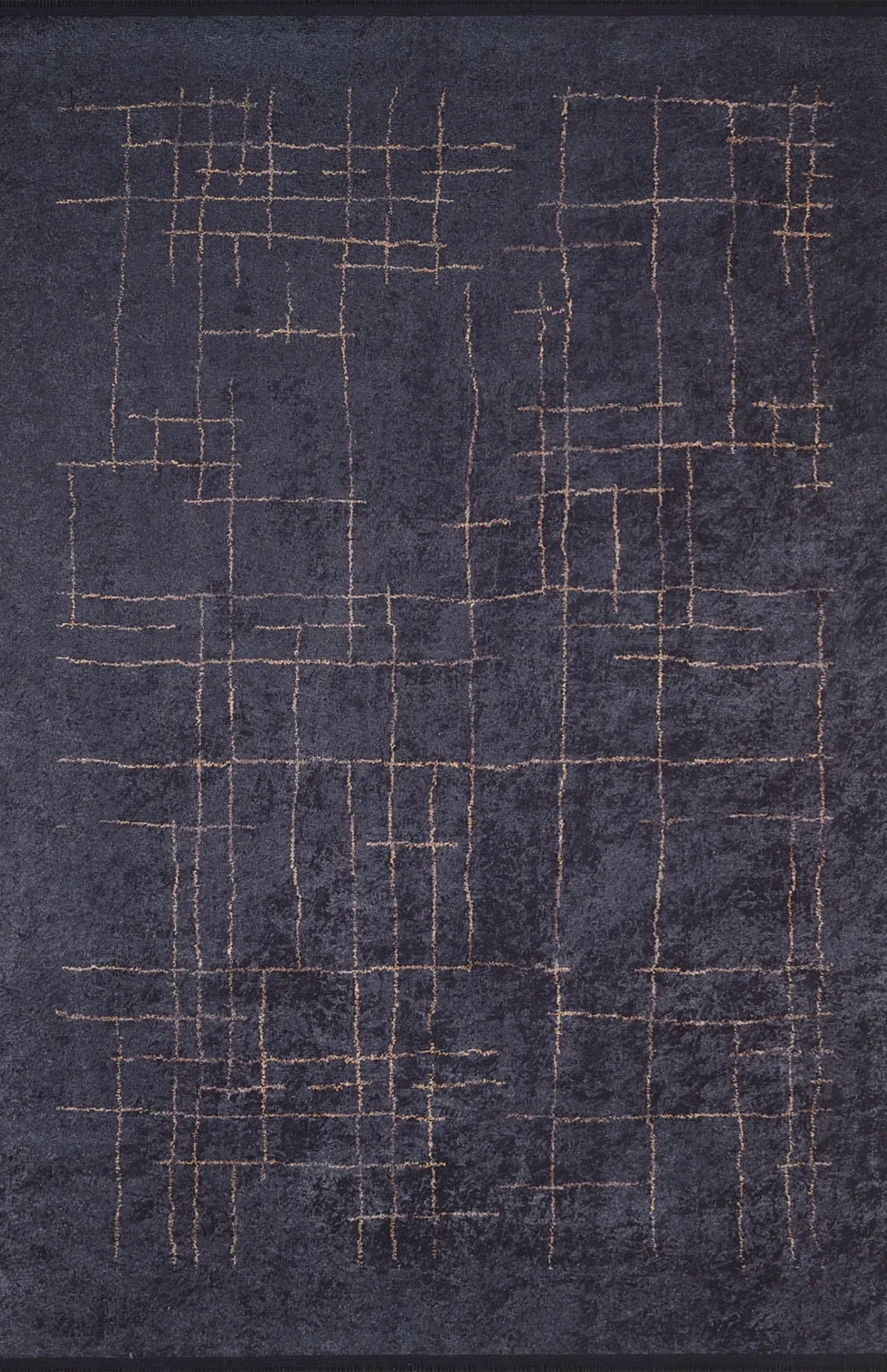 Daniela Trellis Geometric Luxury Black Brown Rug