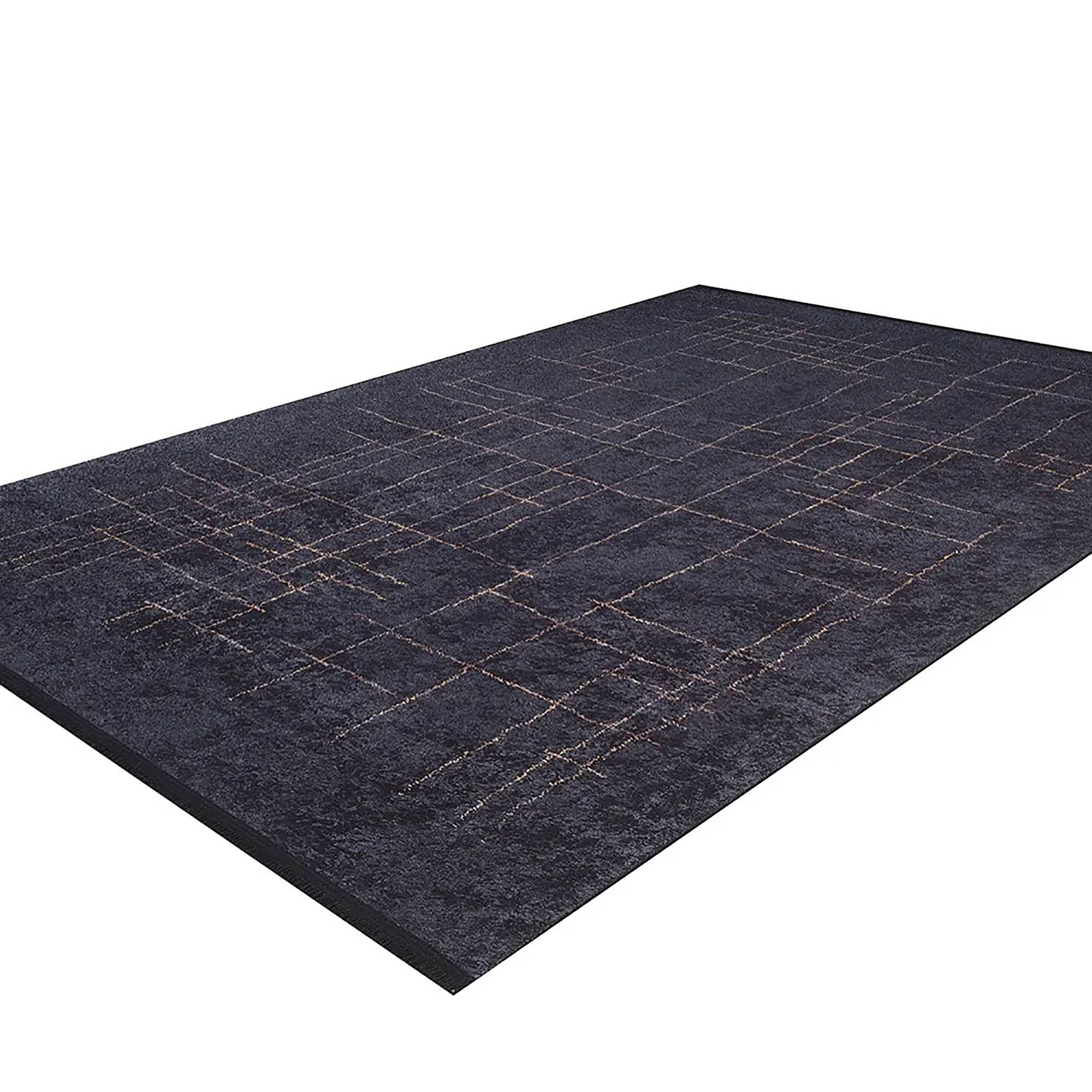 Daniela Trellis Geometric Luxury Black Brown Rug