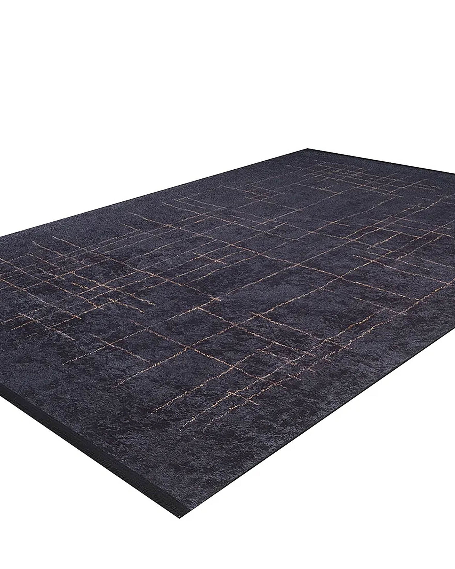 Daniela Trellis Geometric Luxury Black Brown Rug