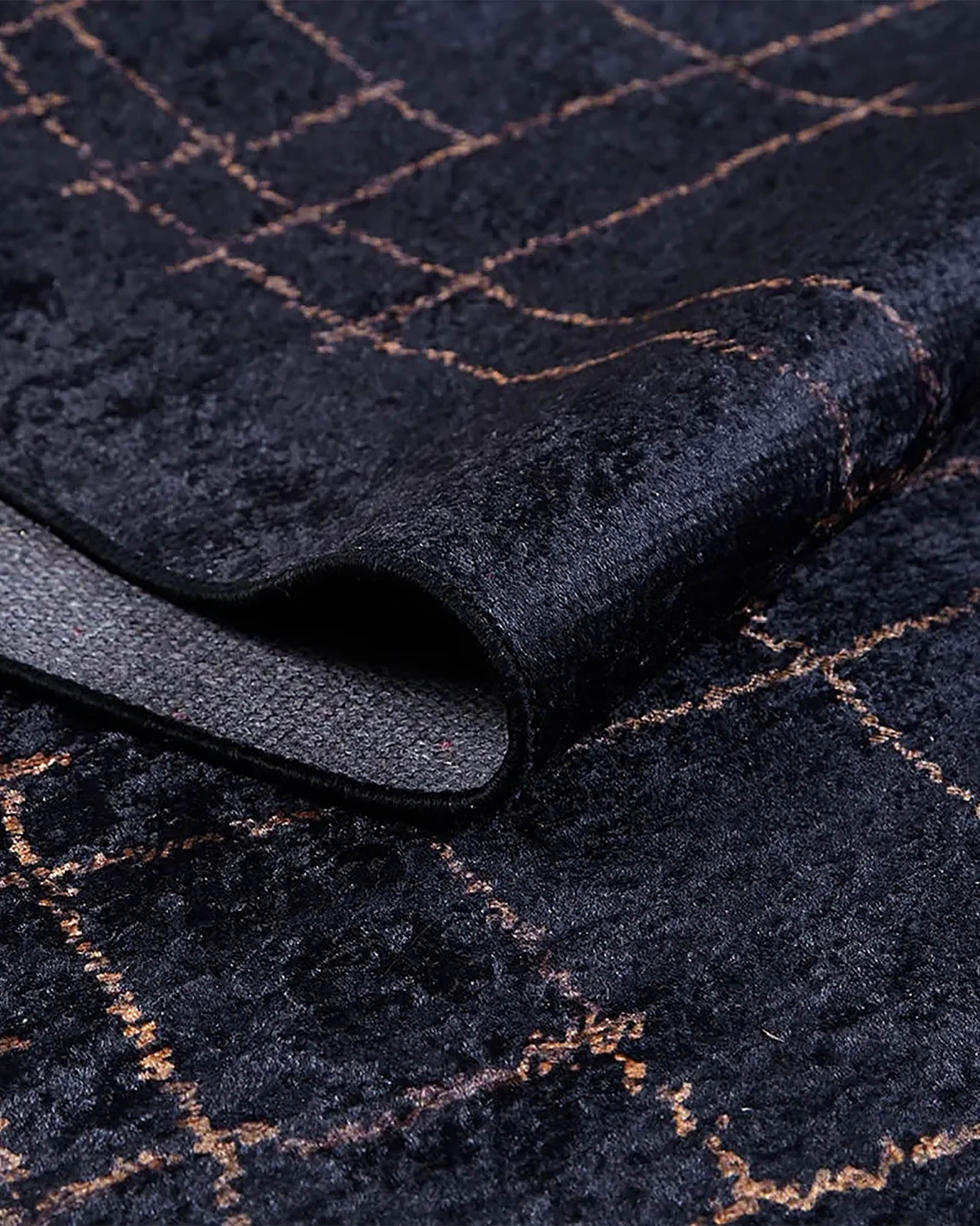 Daniela Trellis Geometric Luxury Black Brown Rug