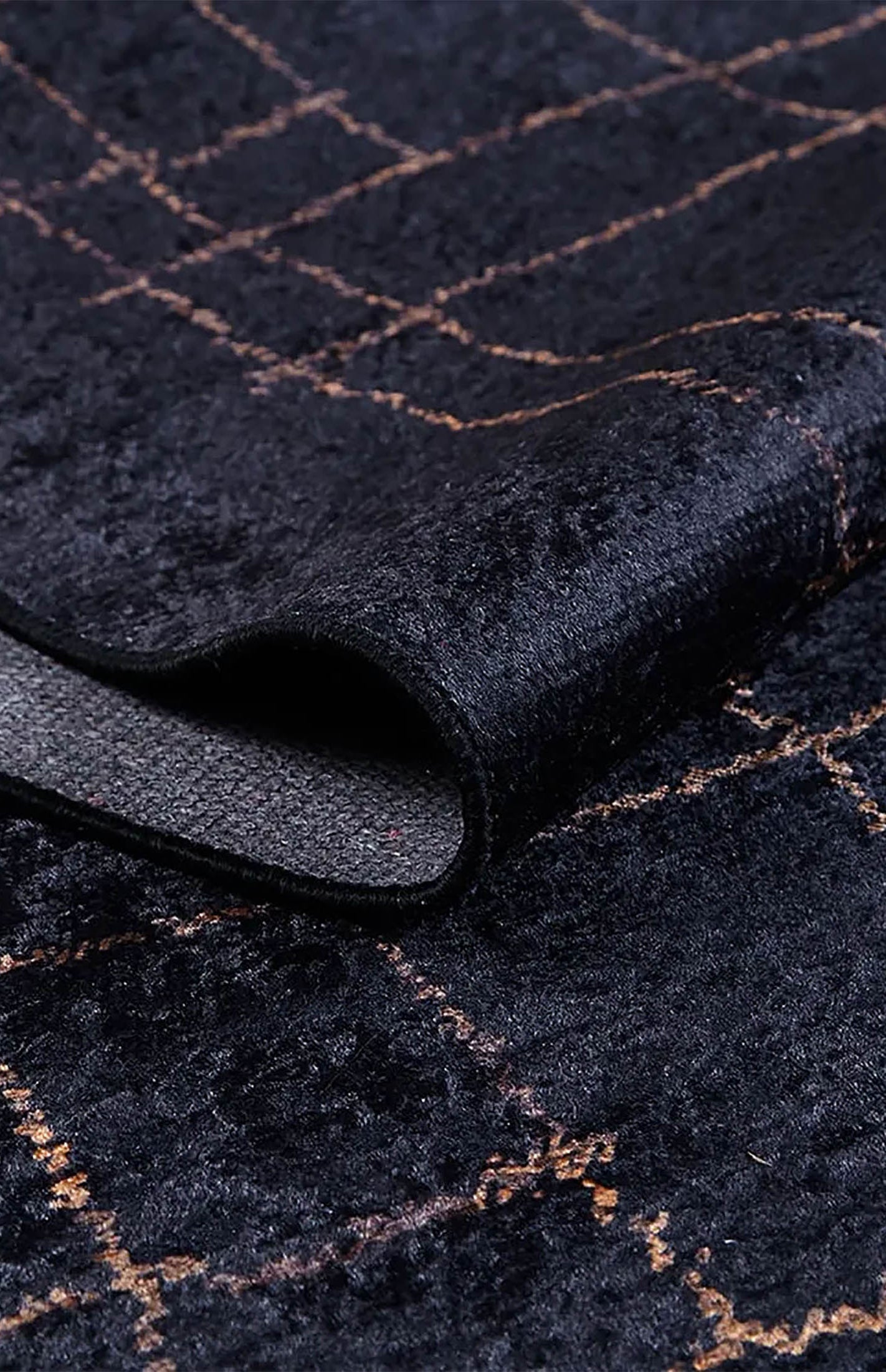 Daniela Trellis Geometric Luxury Black Brown Rug