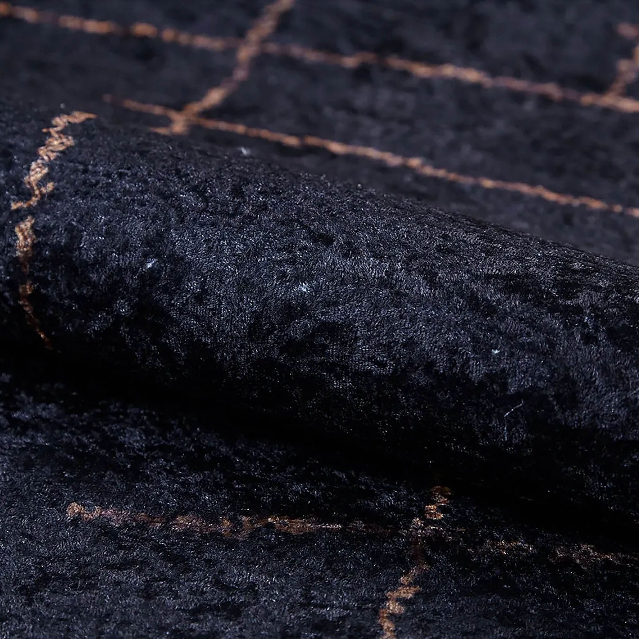 Daniela Trellis Geometric Luxury Black Brown Rug