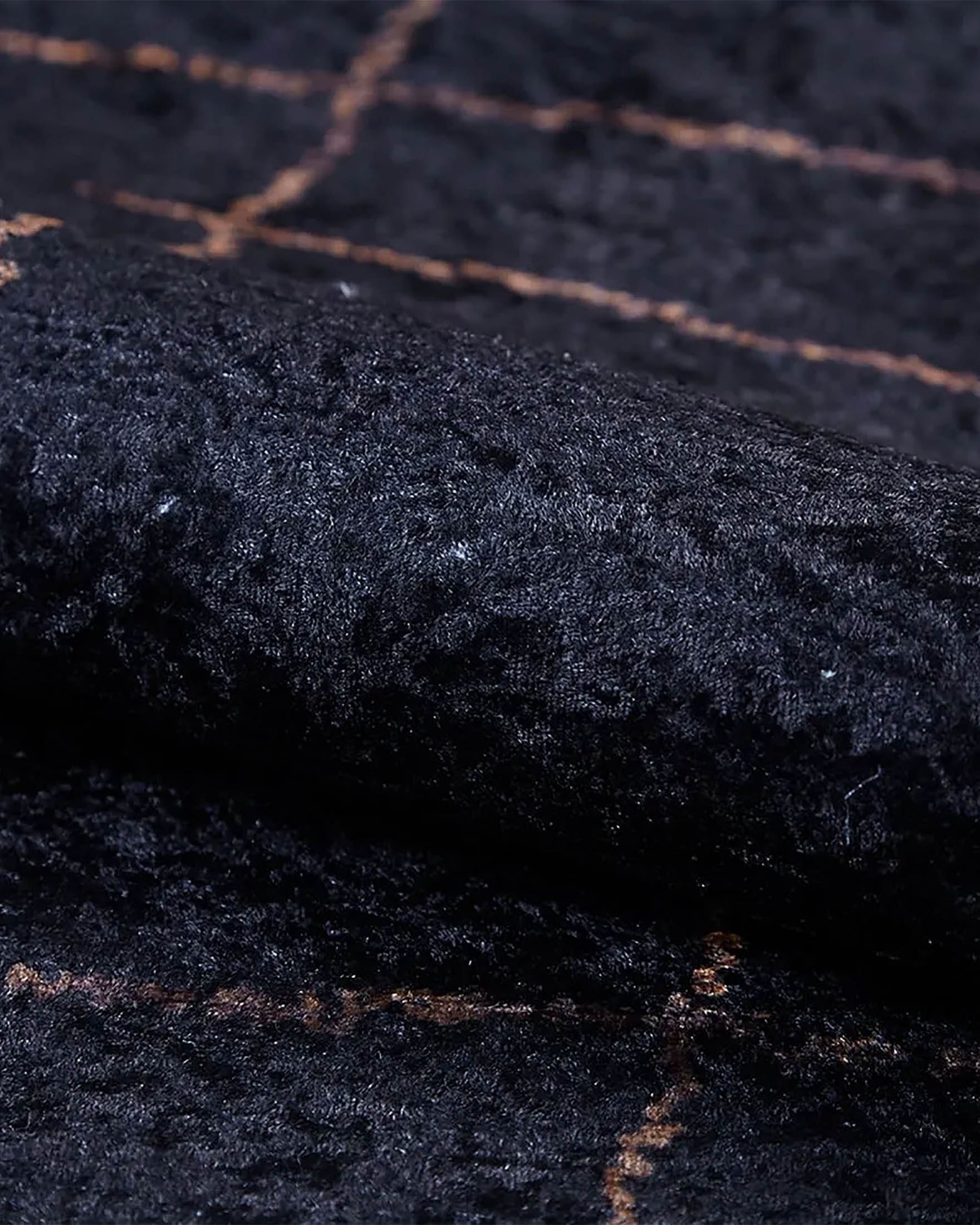 Daniela Trellis Geometric Luxury Black Brown Rug