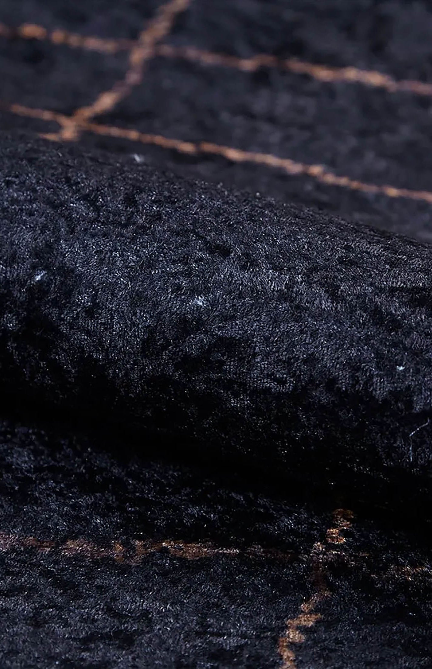 Daniela Trellis Geometric Luxury Black Brown Rug