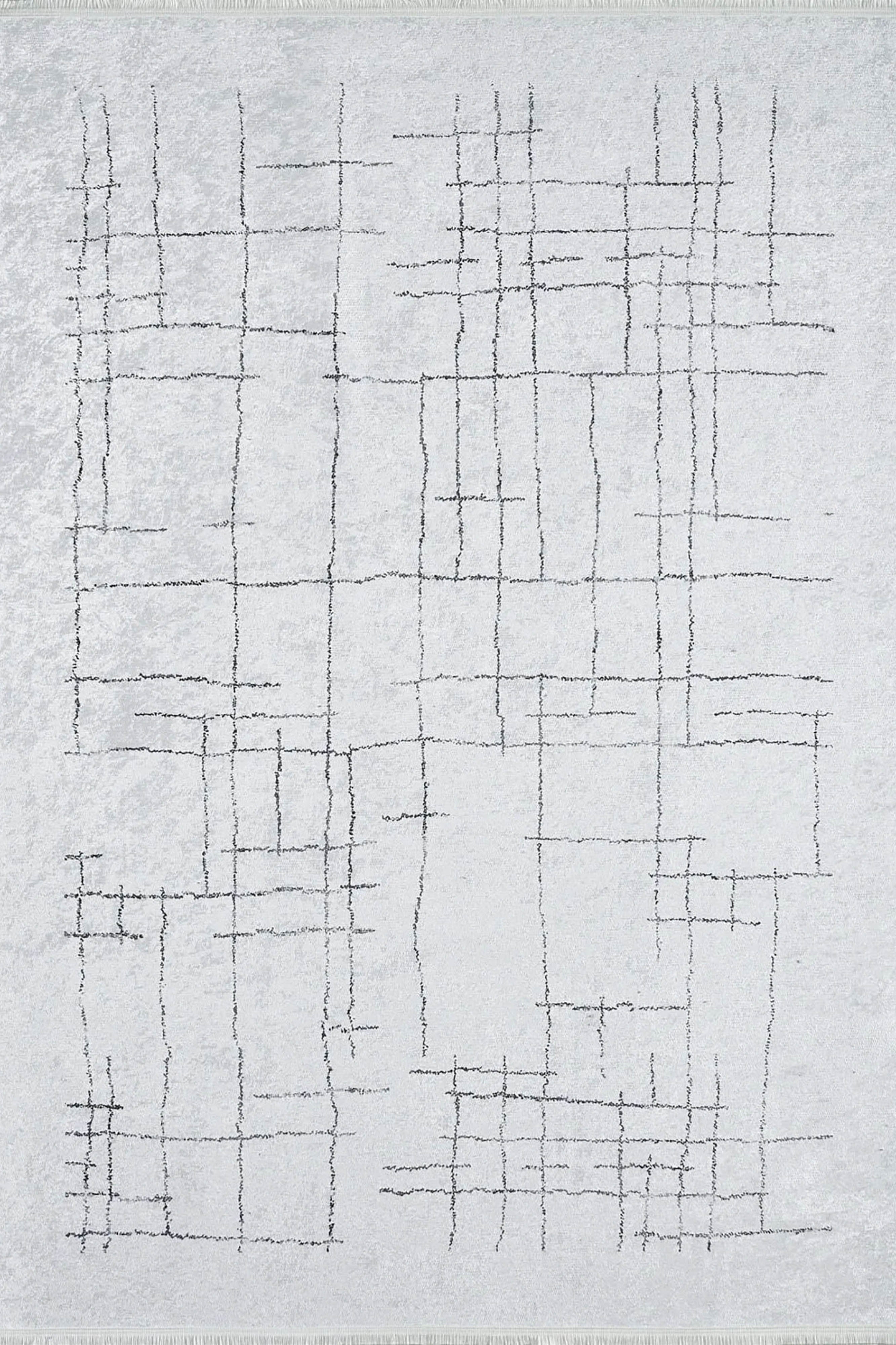 Camille Trellis Geometric Luxury Cream Black Rug