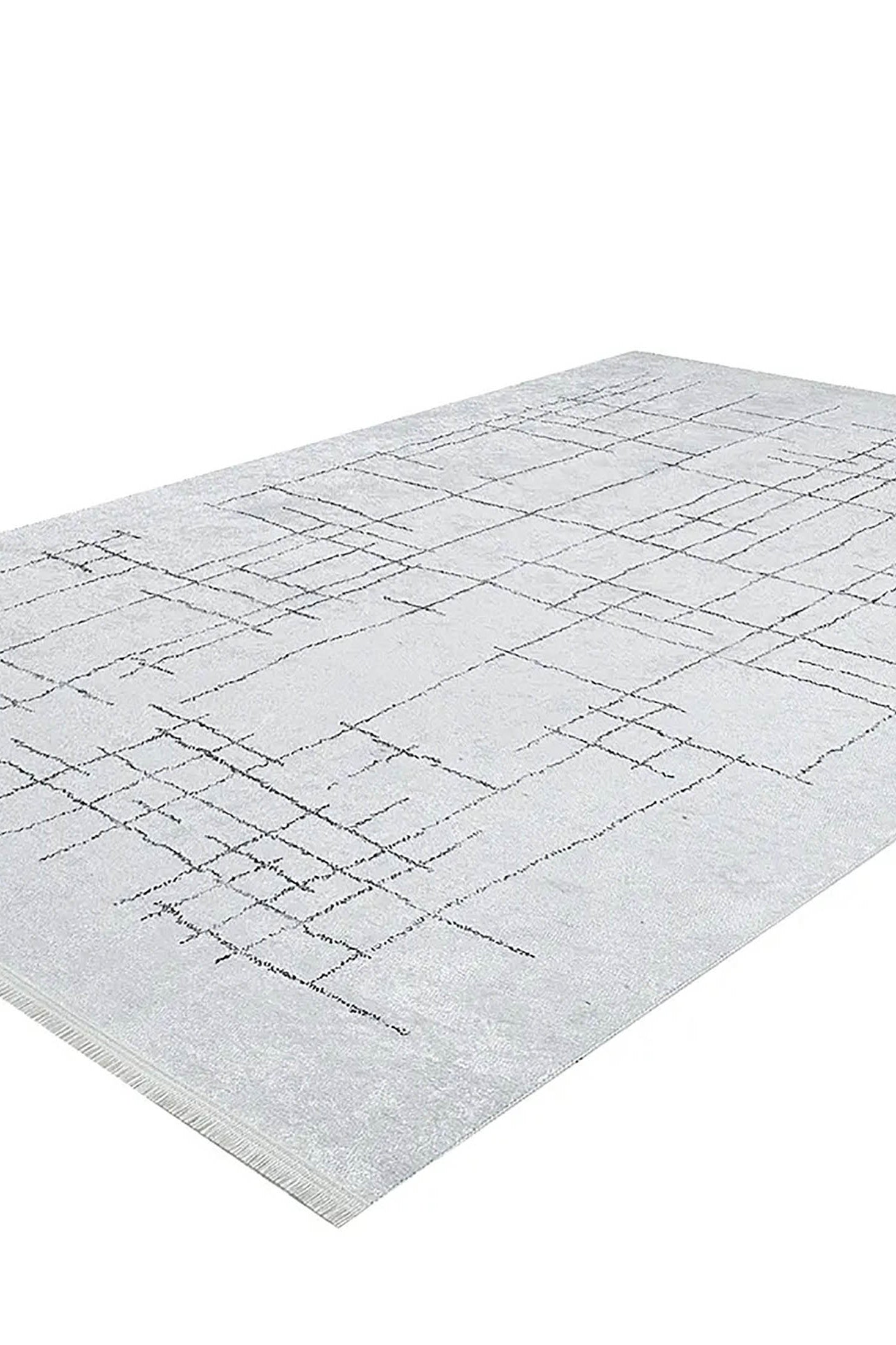 Camille Trellis Geometric Luxury Cream Black Rug