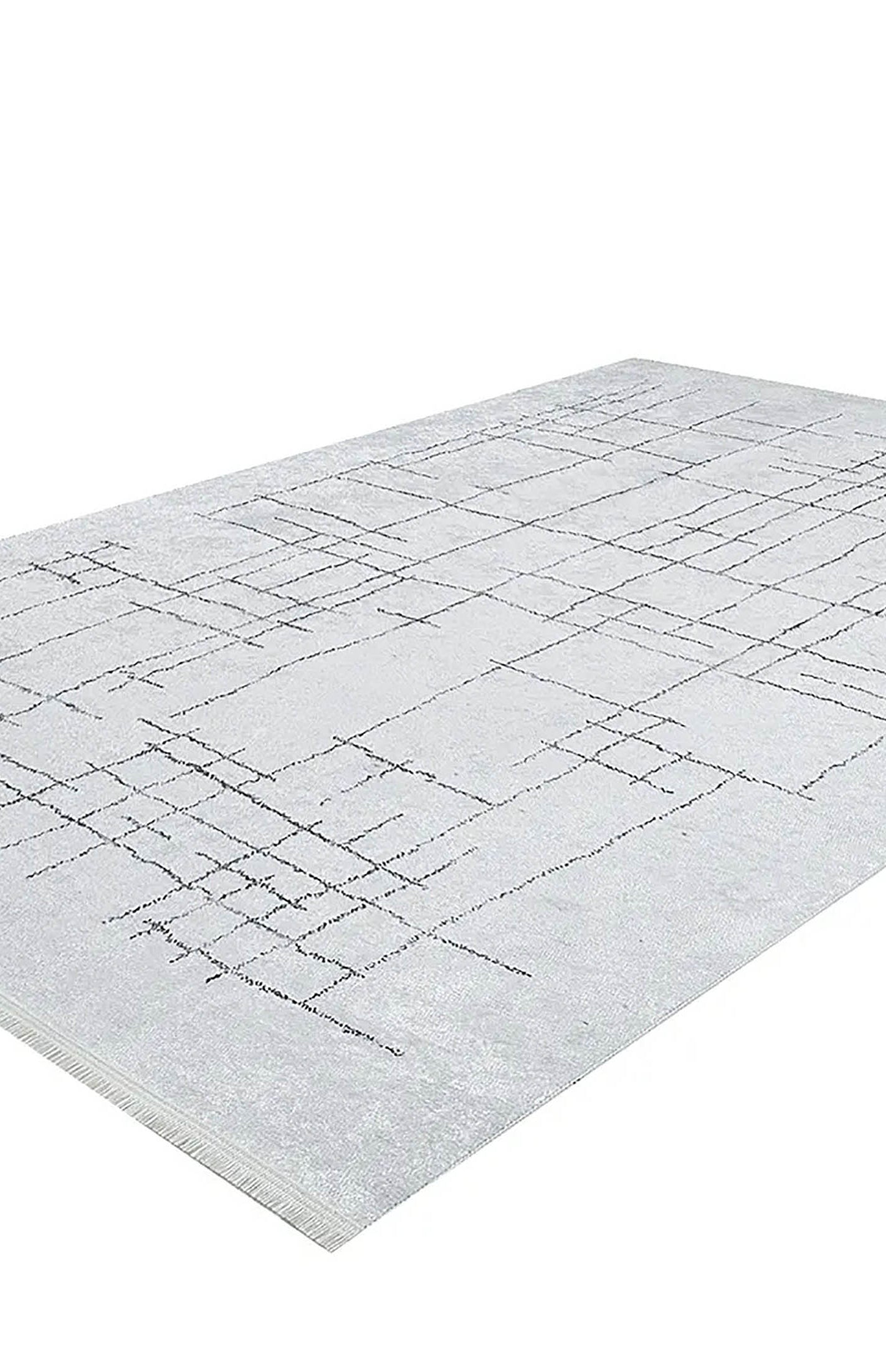 Camille Trellis Geometric Luxury Cream Black Rug