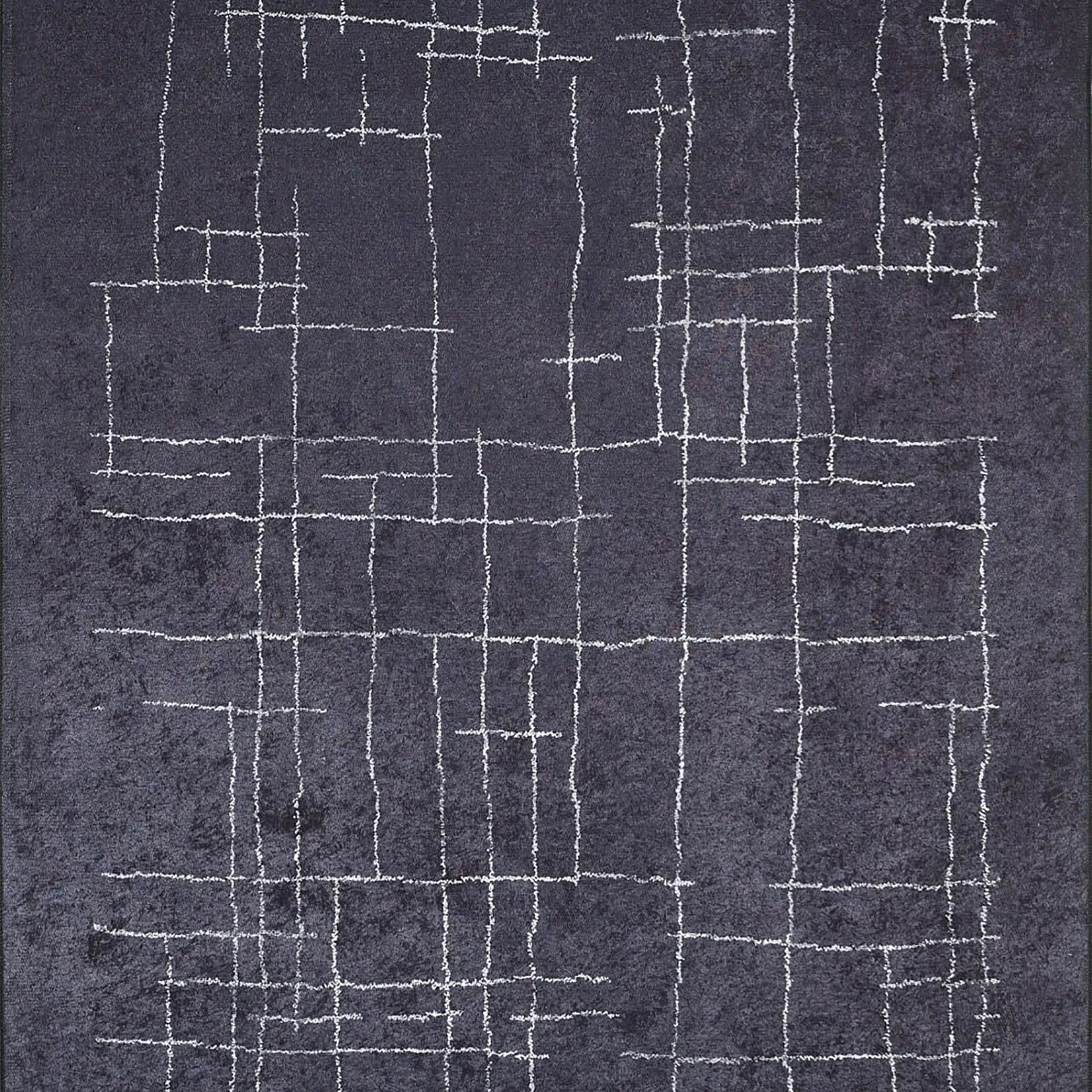 Danna Trellis Geometric Luxury Black White Rug