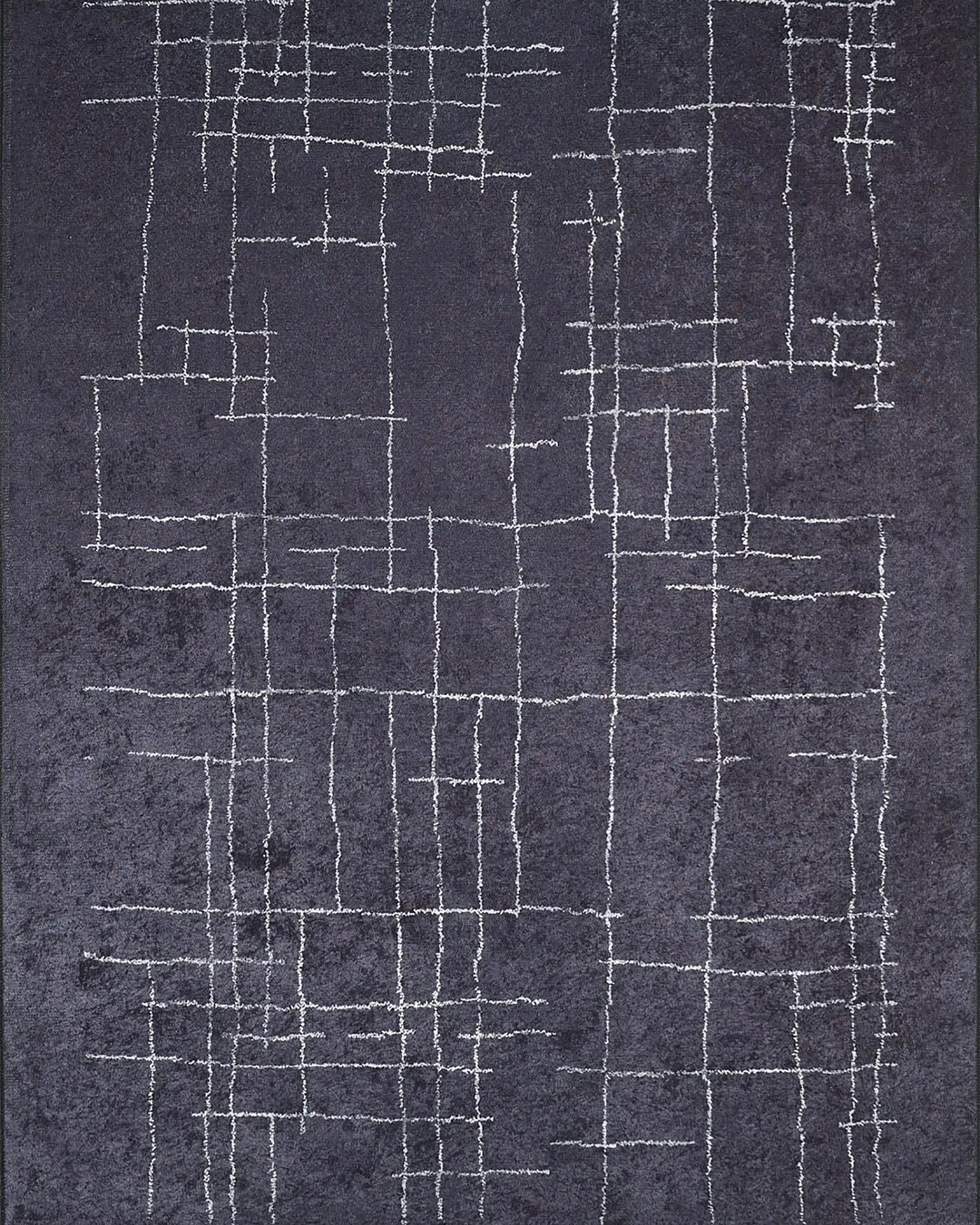 Danna Trellis Geometric Luxury Black White Rug