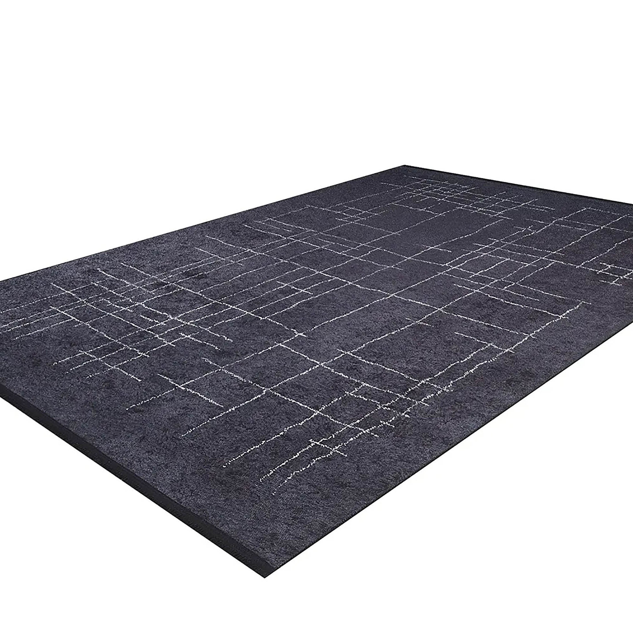 Danna Trellis Geometric Luxury Black White Rug