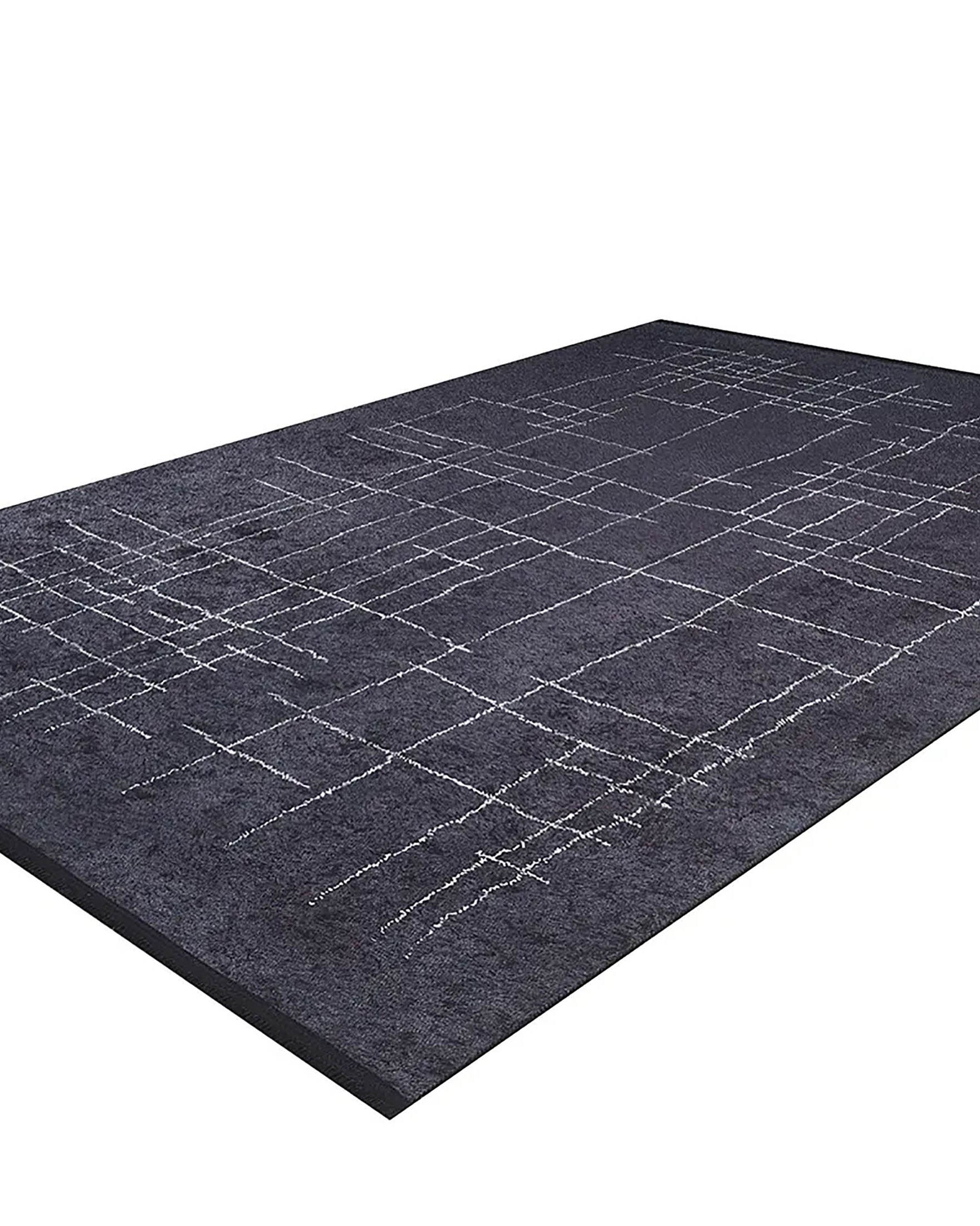 Danna Trellis Geometric Luxury Black White Rug