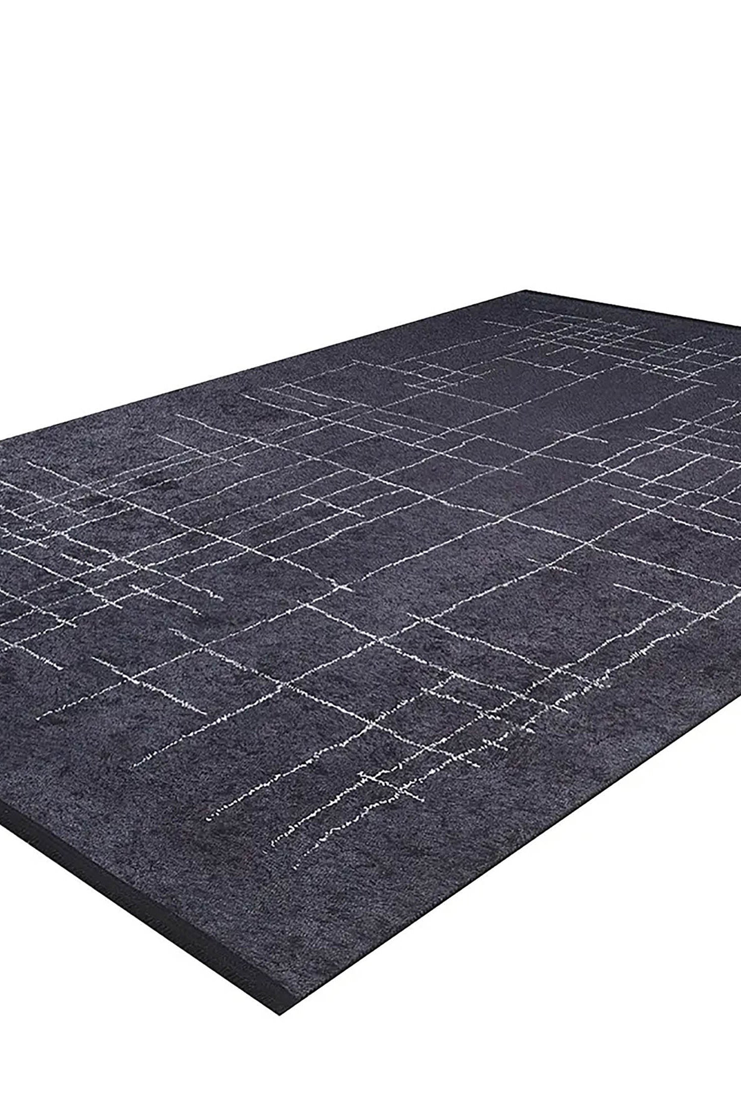 Danna Trellis Geometric Luxury Black White Rug