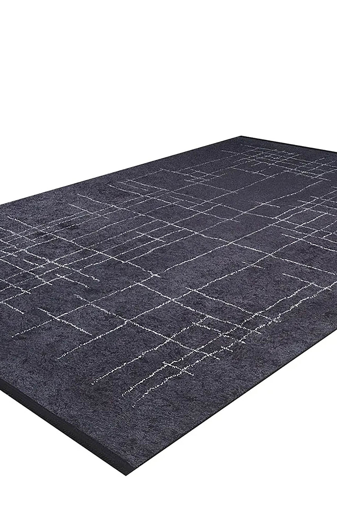 Danna Trellis Geometric Luxury Black White Rug